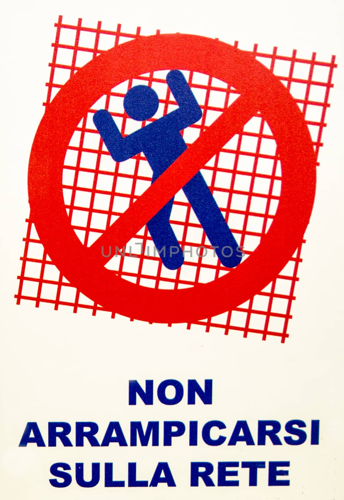 not climb on the net sign