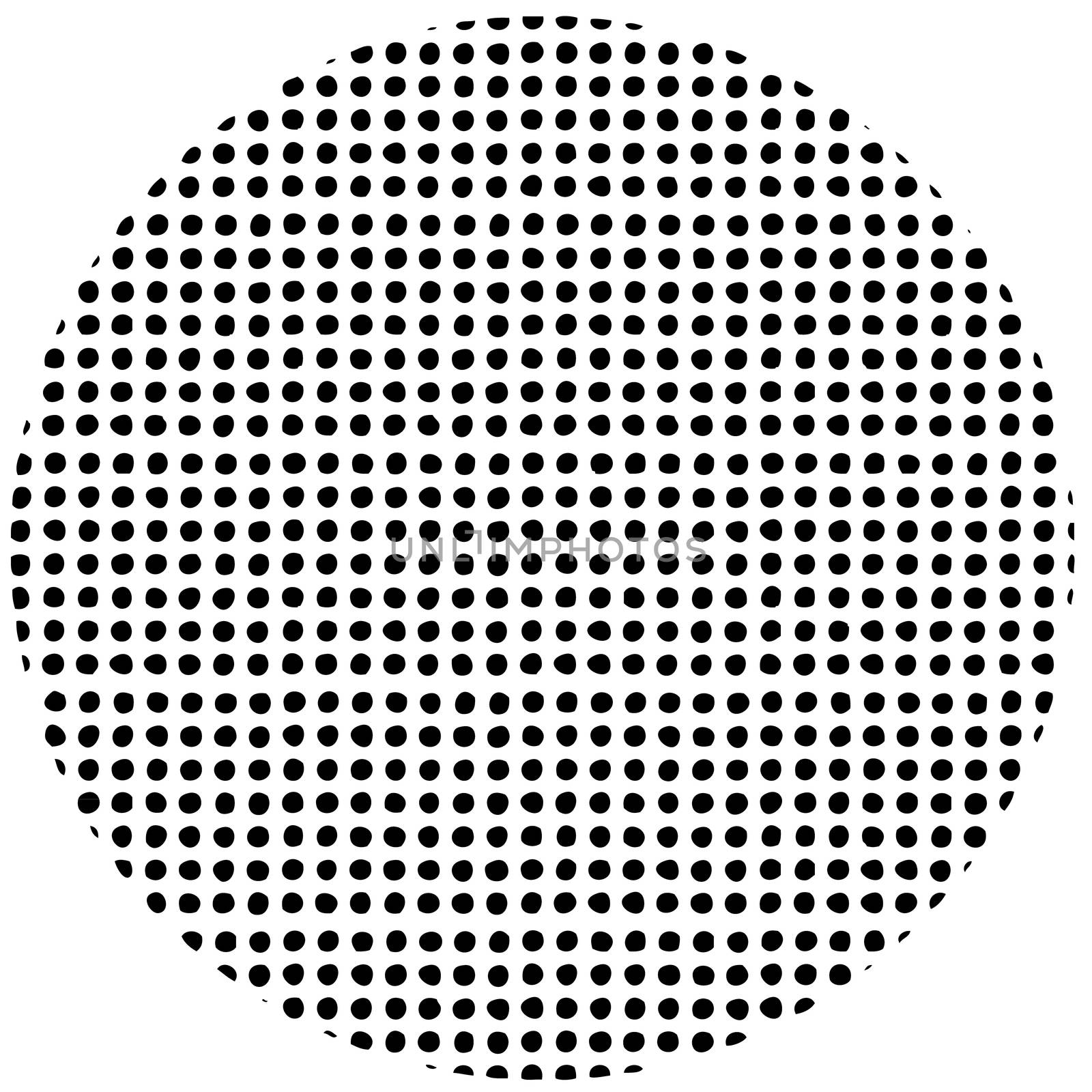 circle shaped, black dot on white background hand drawn pattern