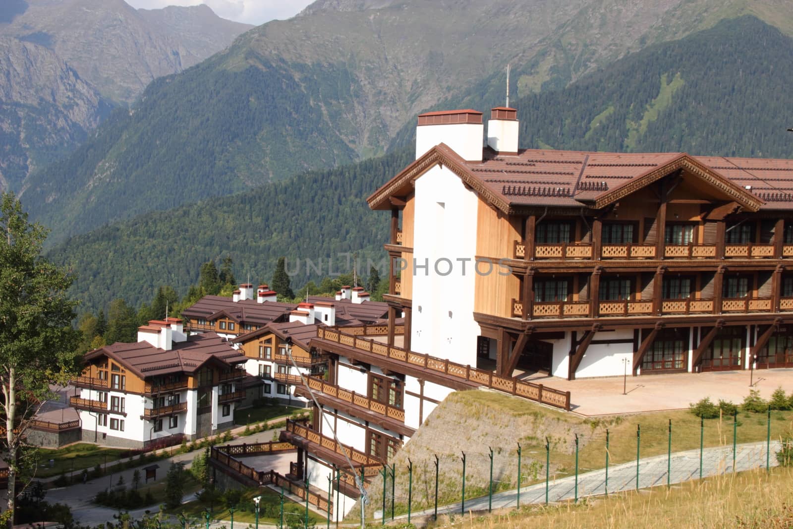 View of the ski resort in Sochi. Olympic Venues