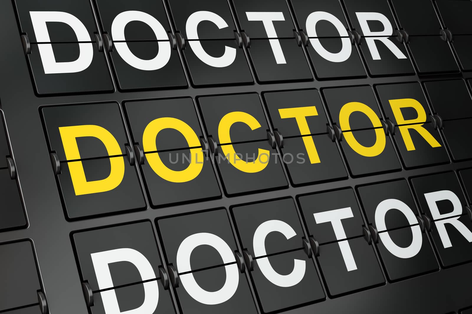 Health concept: Doctor on airport board background by maxkabakov