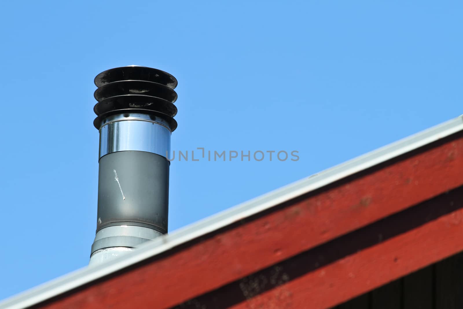 Chimney on a roof in denmark