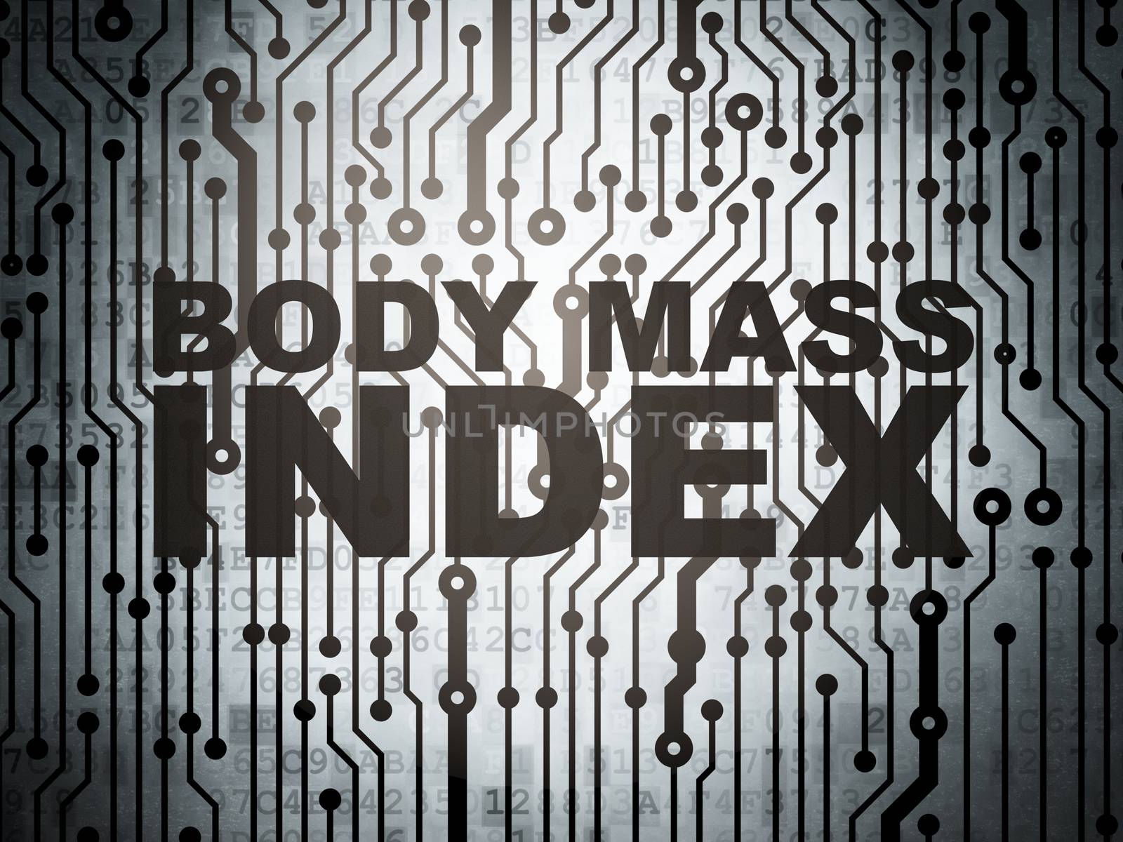 Healthcare concept: circuit board with Body Mass Index by maxkabakov