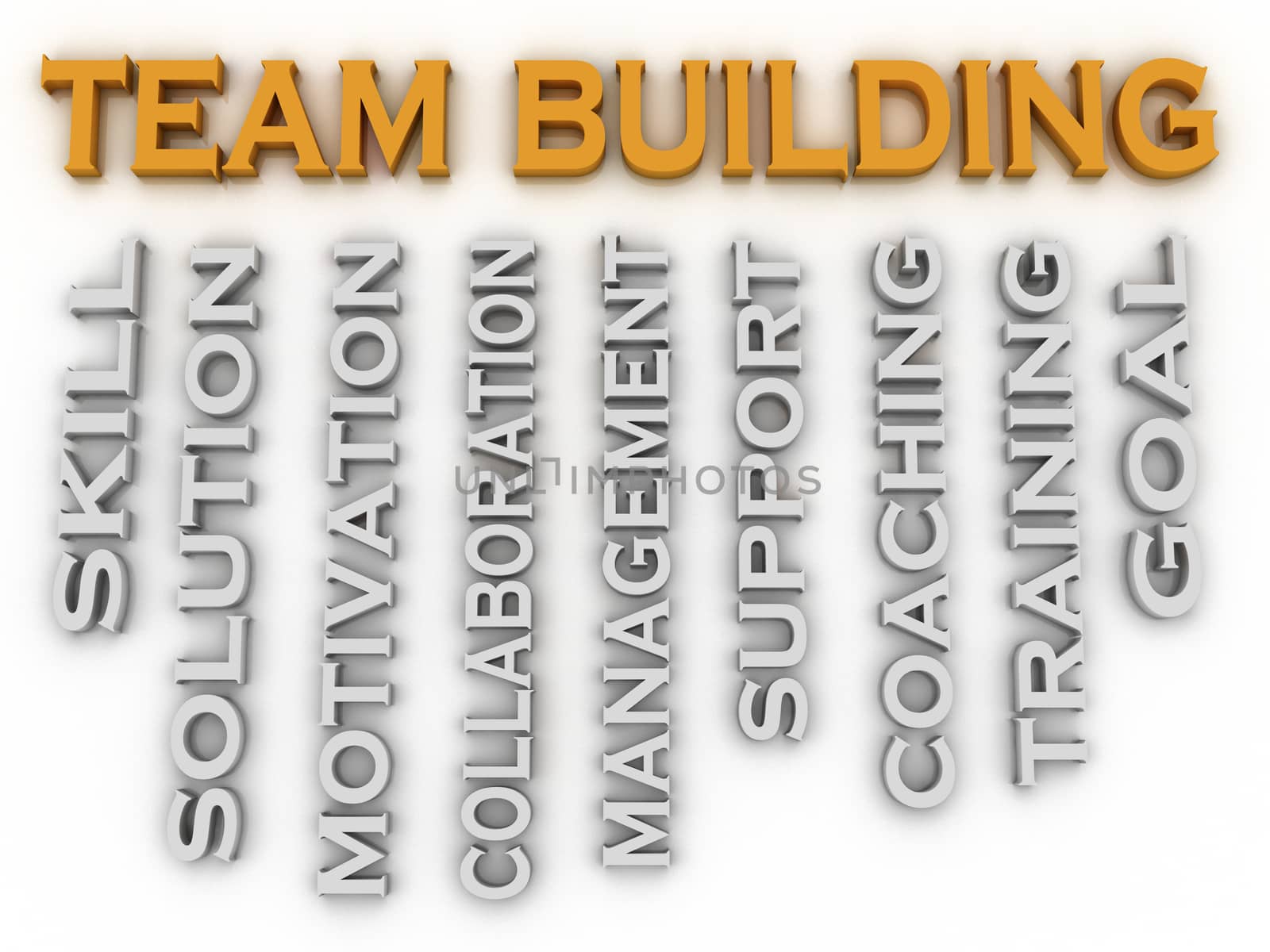 3d image Team Building word cloud concept