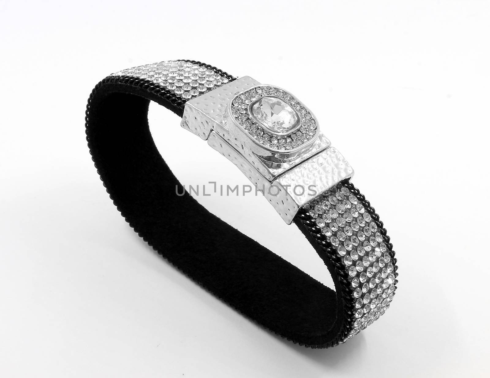 Ladies Bracelet with crystal on a white background