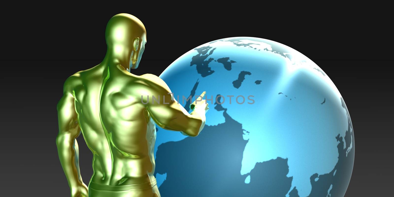 Businessman Pointing at Middle East or Arab States Concept