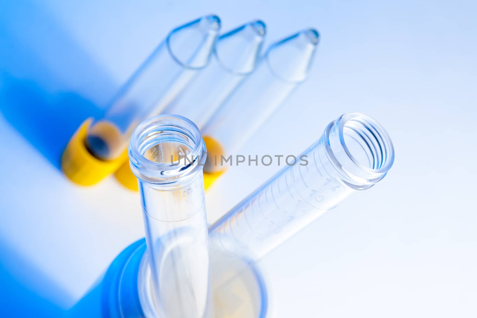 detail of the test tubes in laboratory on table by donfiore