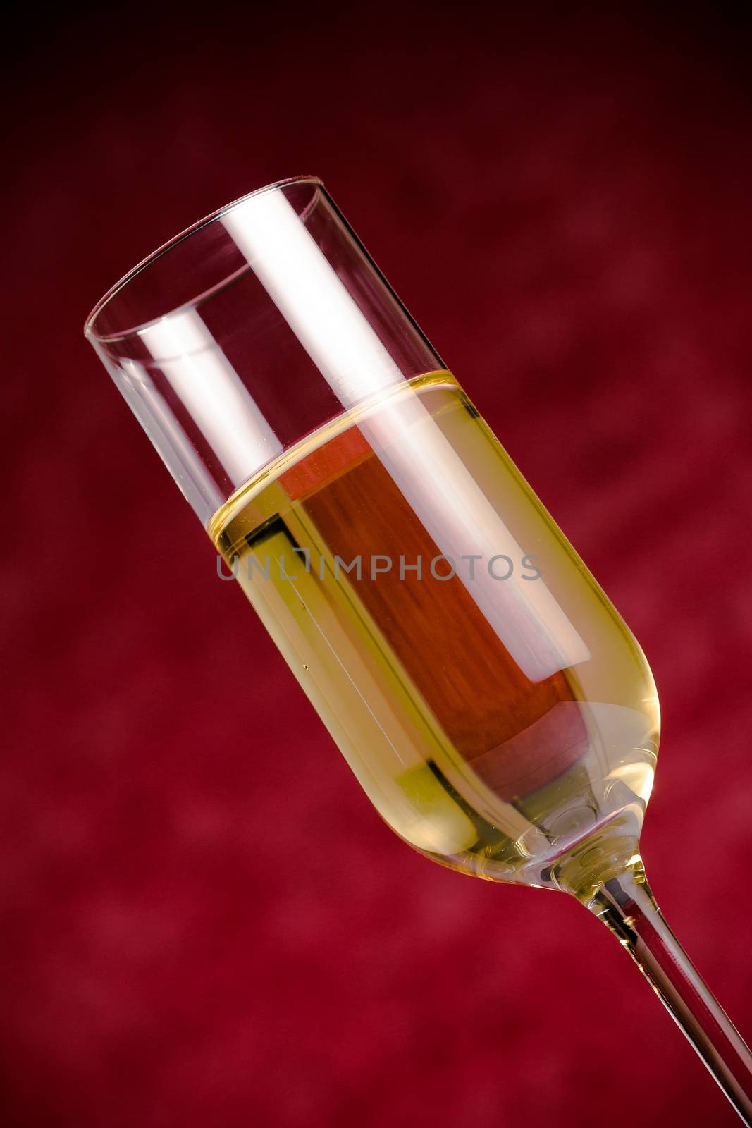 flute of golden champagne by donfiore