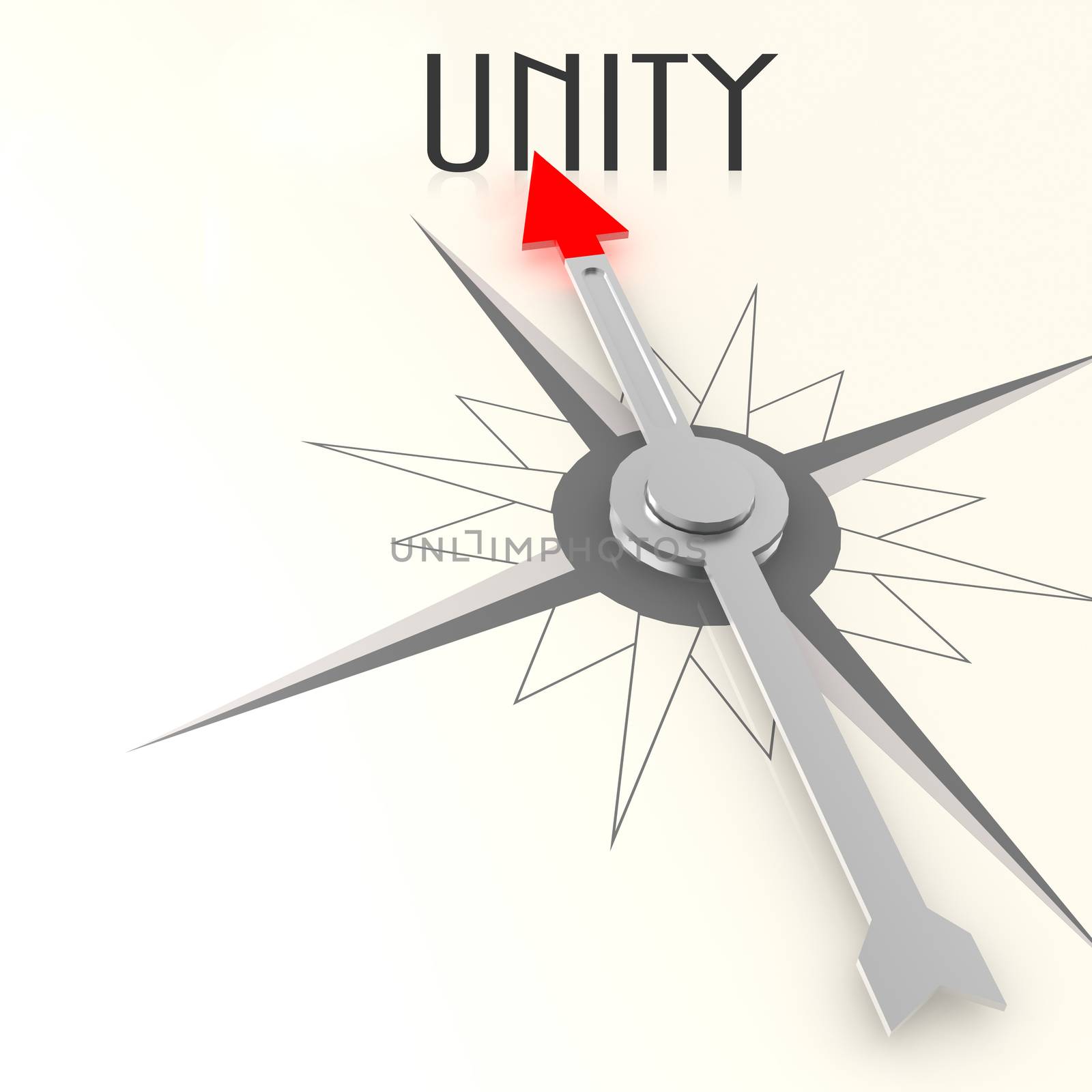 Compass with unity word image with hi-res rendered artwork that could be used for any graphic design.