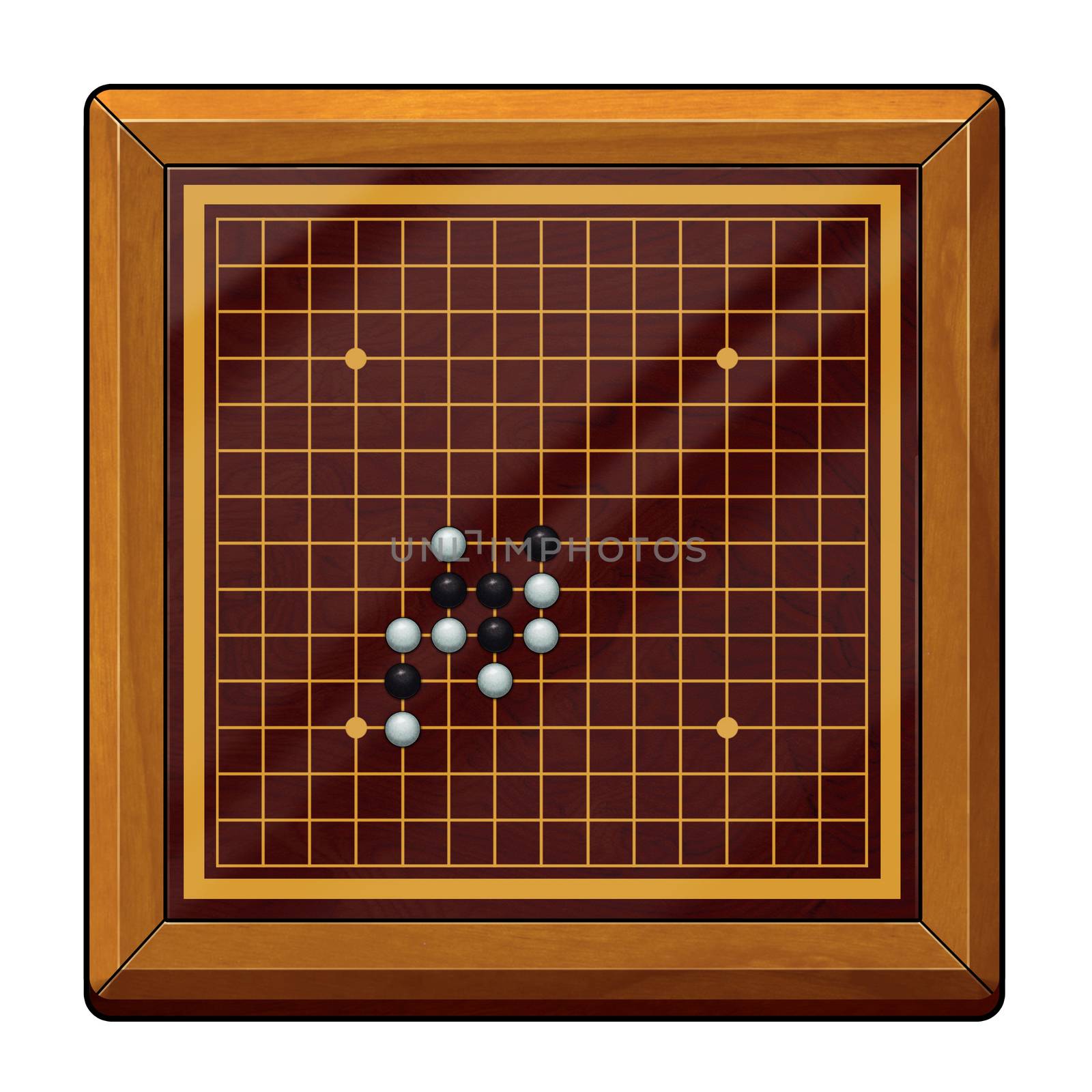Illustration: Go Game, Gomoku Chess, Renju Chess Related: Chess Pieces, Chess Board, etc. Fantastic Cartoon Style Game Element Design.