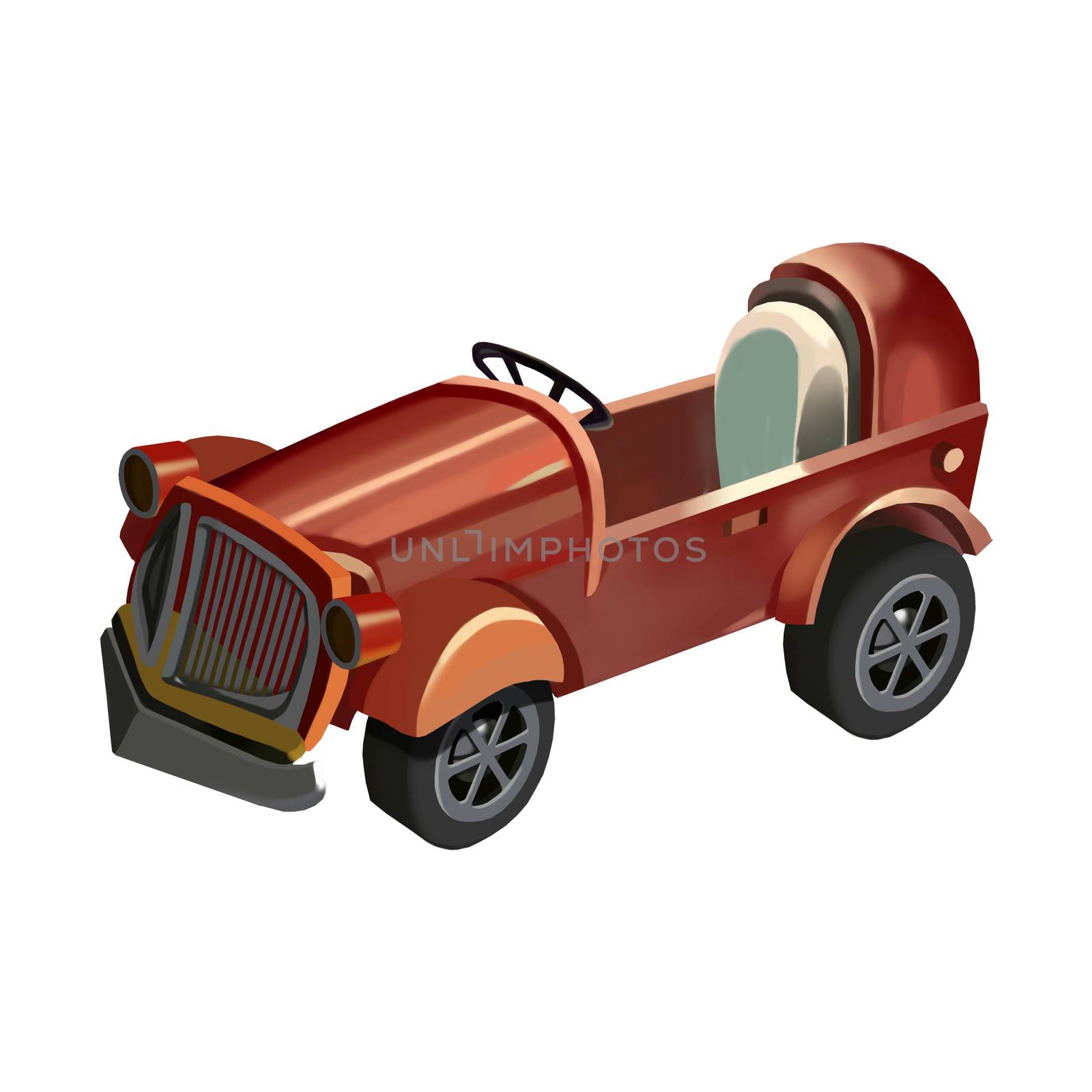 Illustration: Toy Car. Fantastic Cartoon Style Element Design.