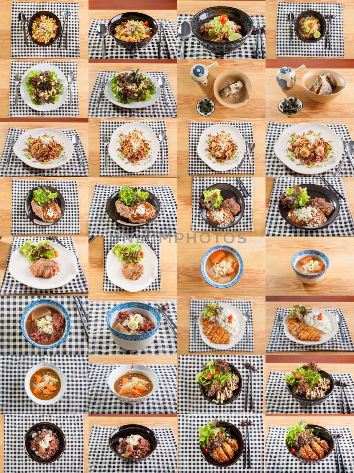 A collection of Japanese fusion food