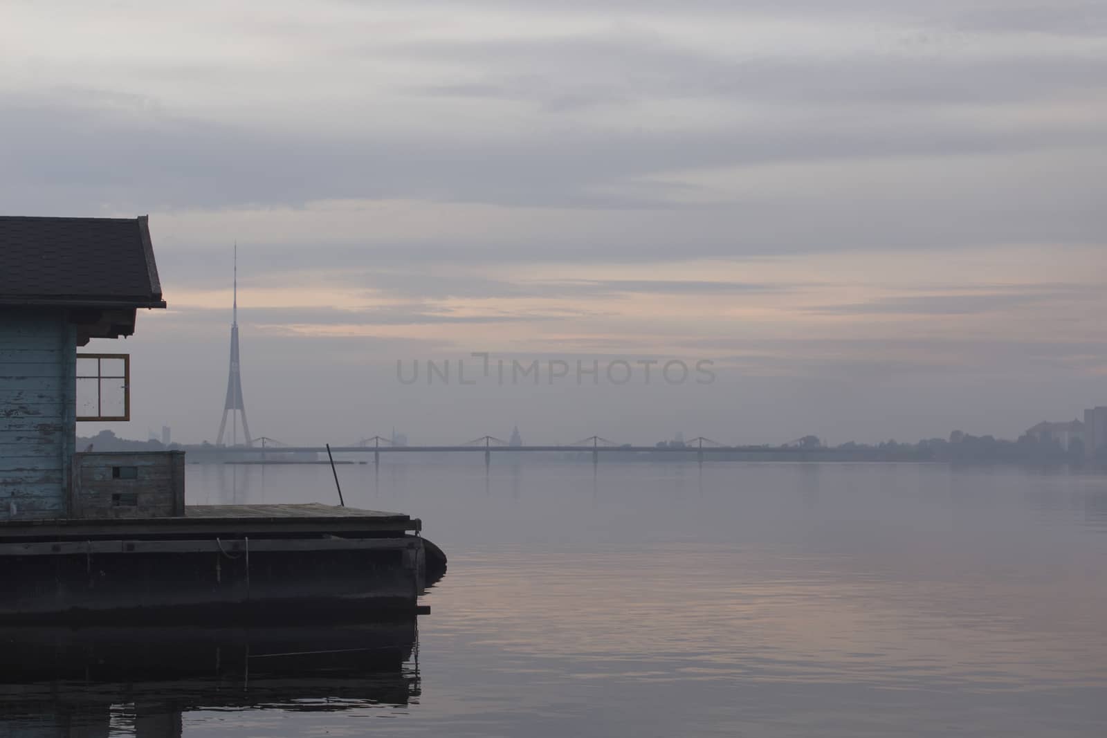 View of pier in Riga.