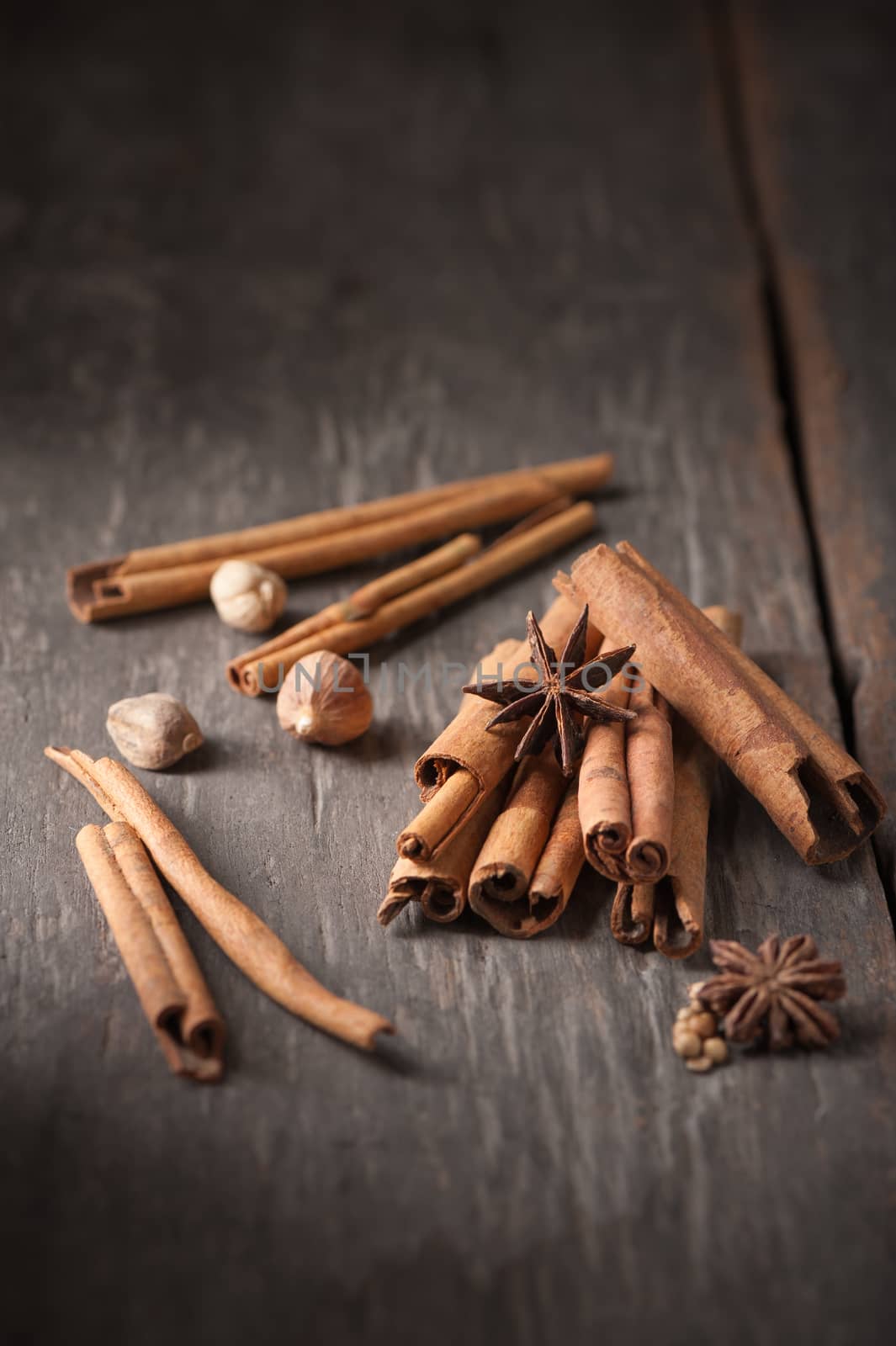 Five spices stewed ingredients with low key scene