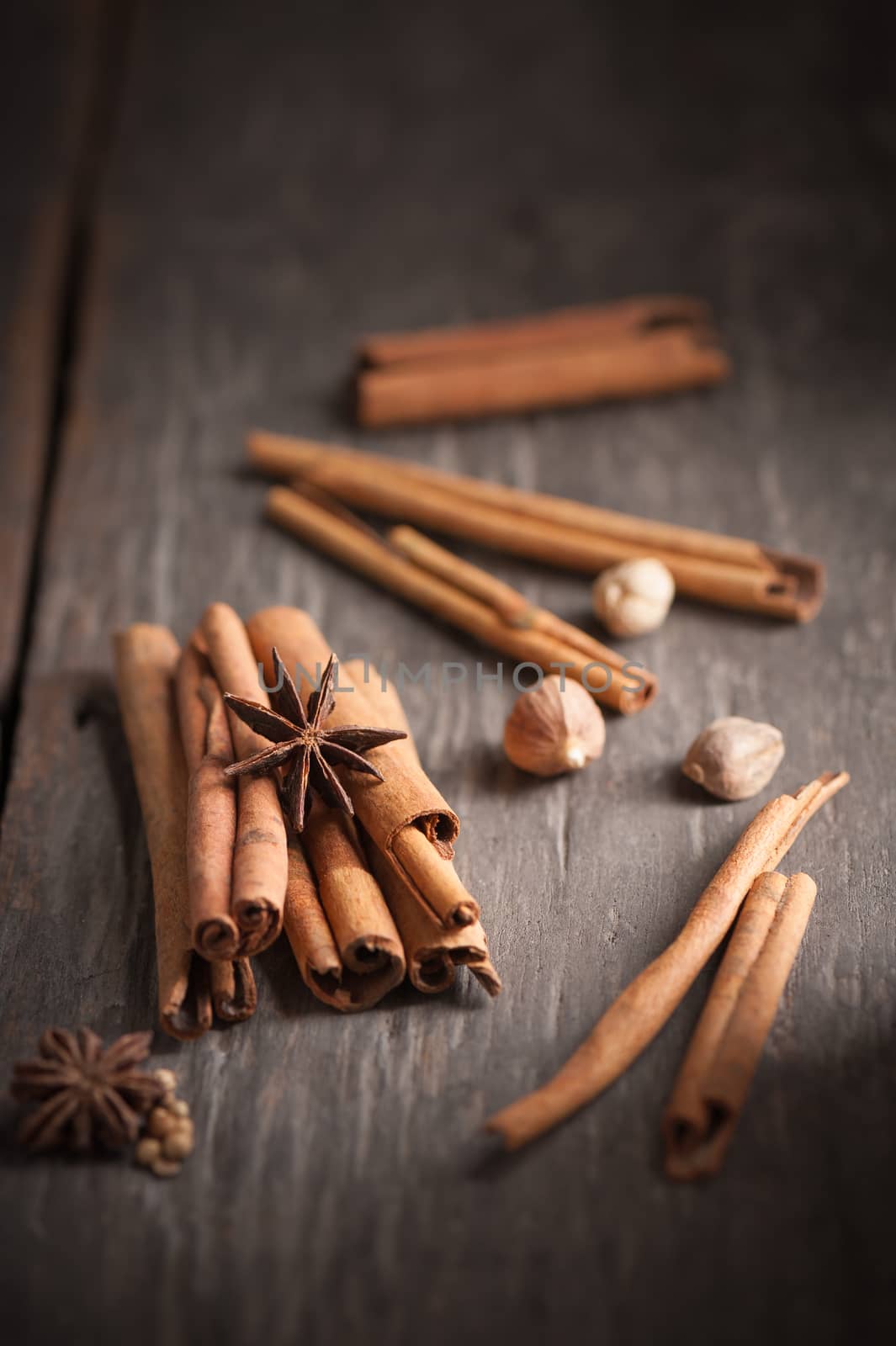 Five spices stewed ingredients with low key scene