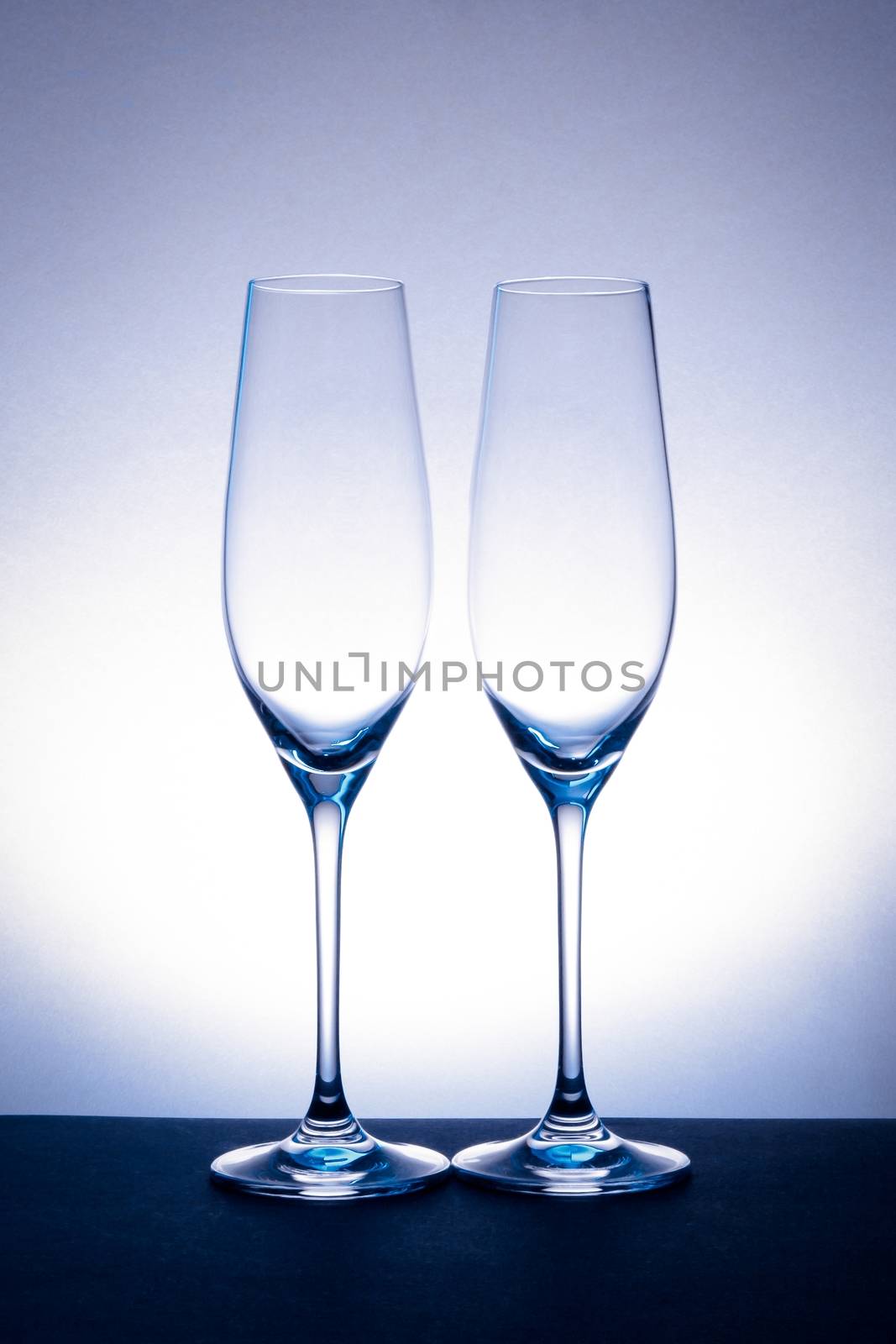 empty champagne glass by donfiore