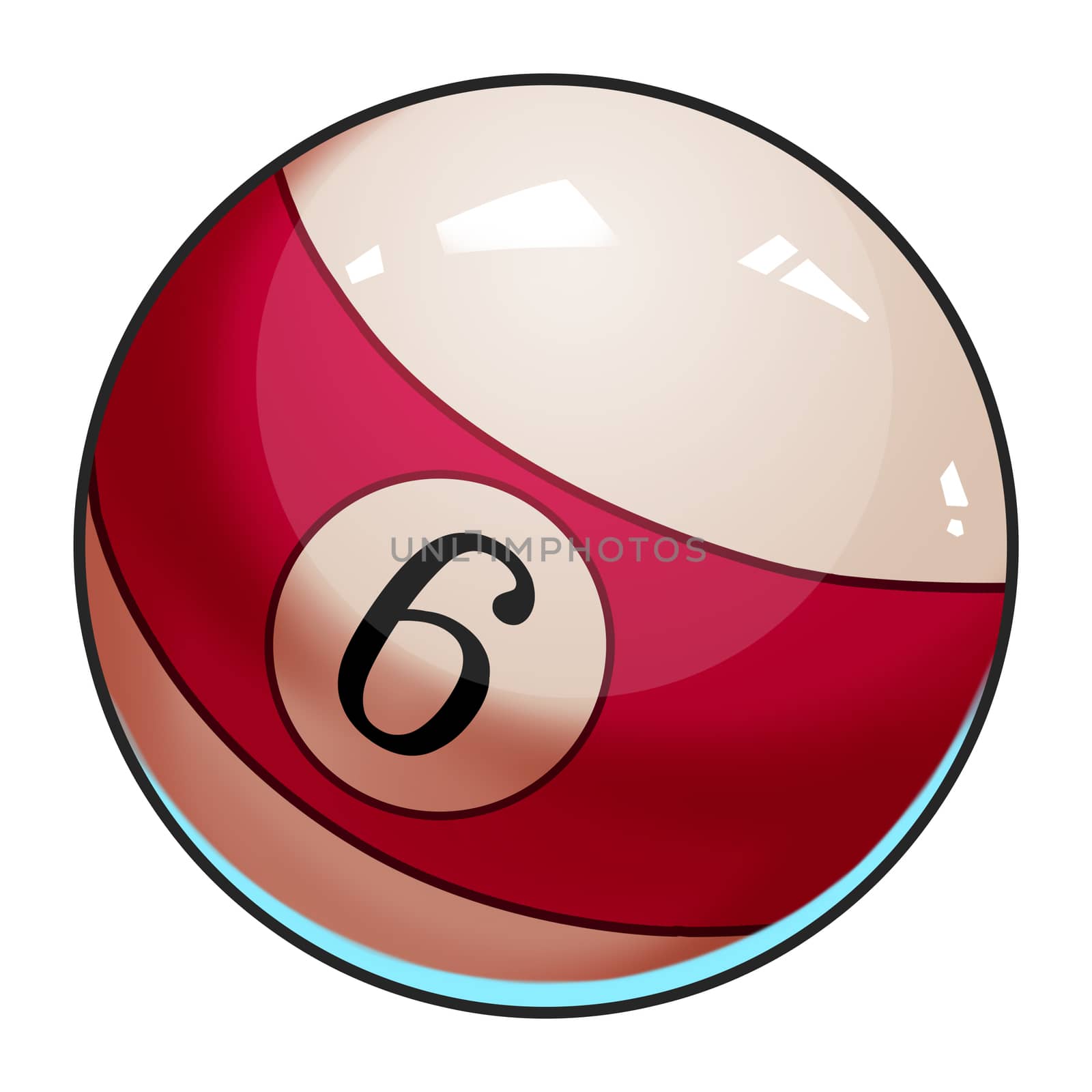 Illustration: Elements Set: Sport Ball: Pool Ball. Fantastic Realistic Cartoon Life Style