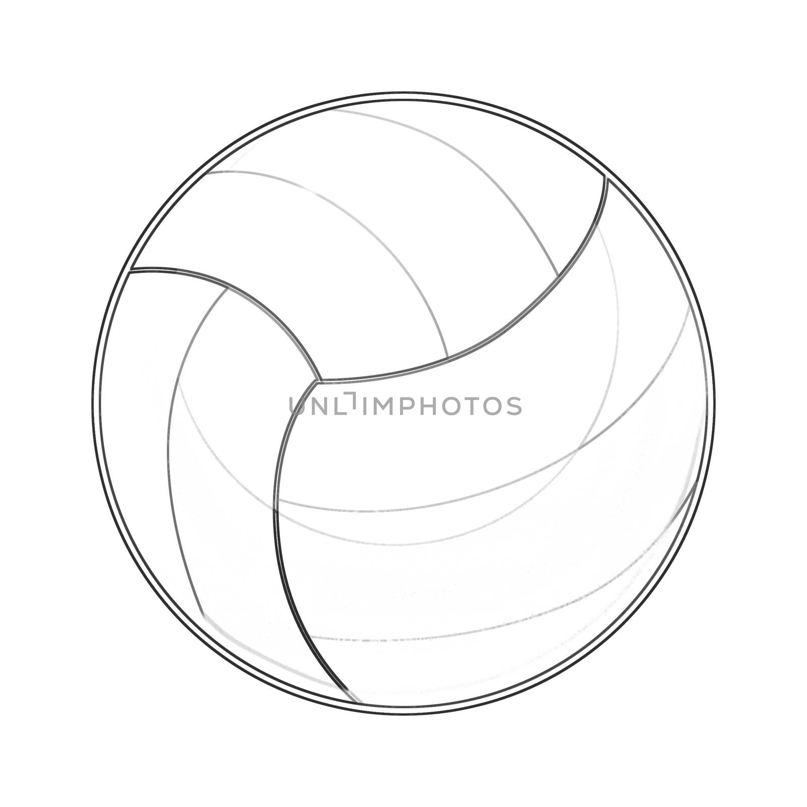 Illustration: Coloring Book Series: Sport Ball: Volleyball. Soft thin line. Print it and bring it to Life with Color! Fantastic Outline / Sketch / Line Art Design.