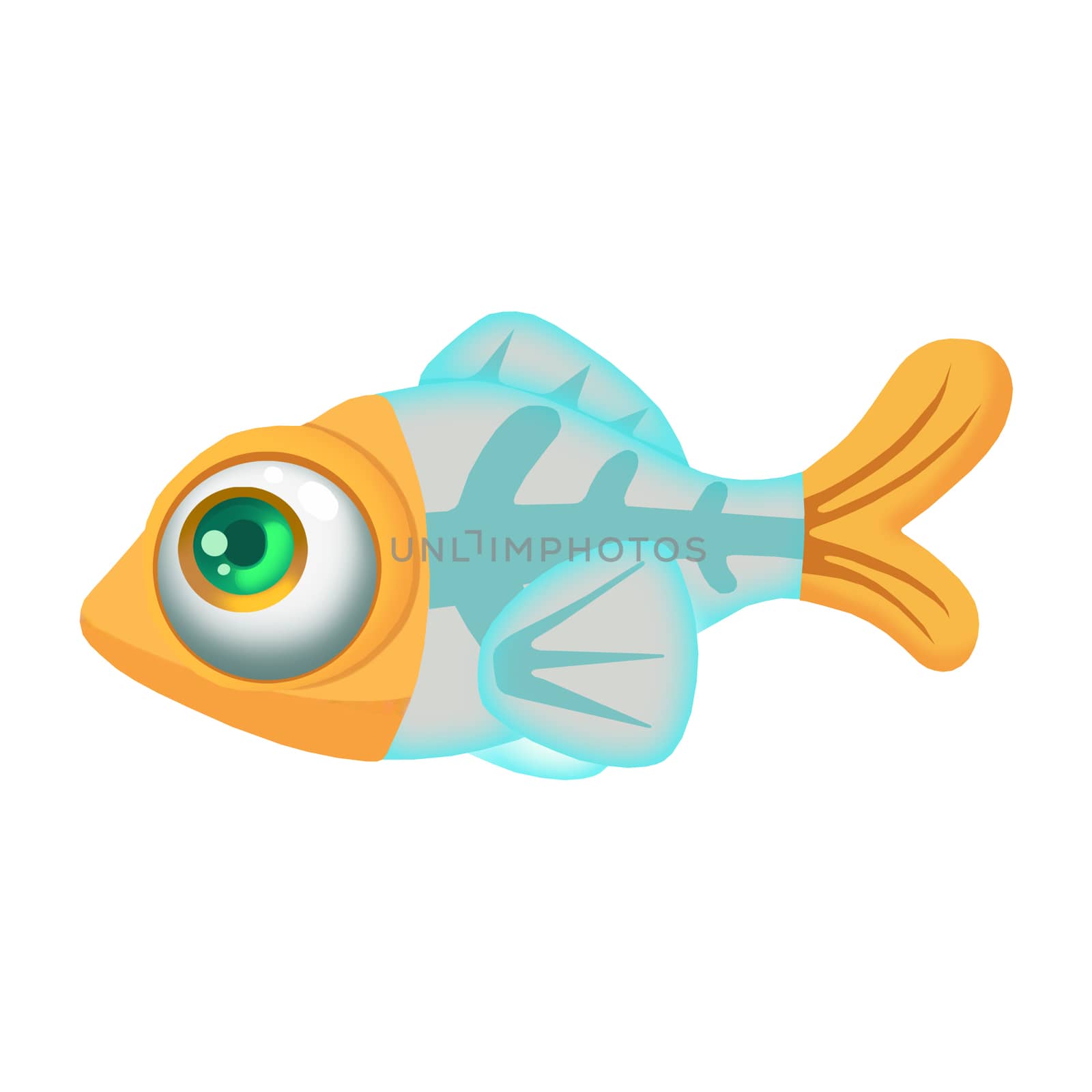 Illustration: Elements Set: X-Ray Fish. Fantastic Realistic Cartoon Life Style by NextMars