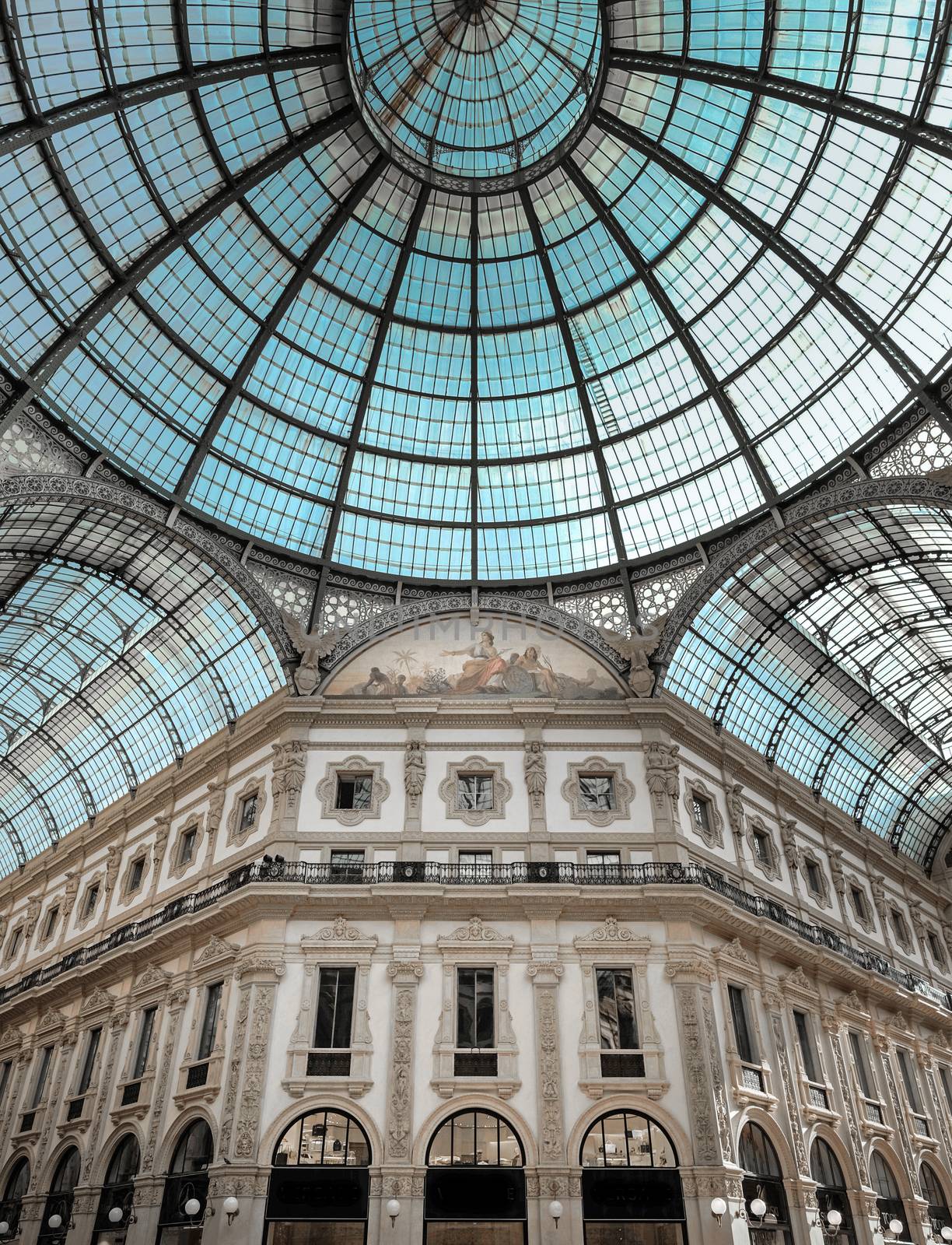 MILAN, ITALY - CIRCA JUNE 2015 : Gallery Vittorio Emanuele II in Milan, designed and built by Giuseppe Mengoni between 1865 and 1877.