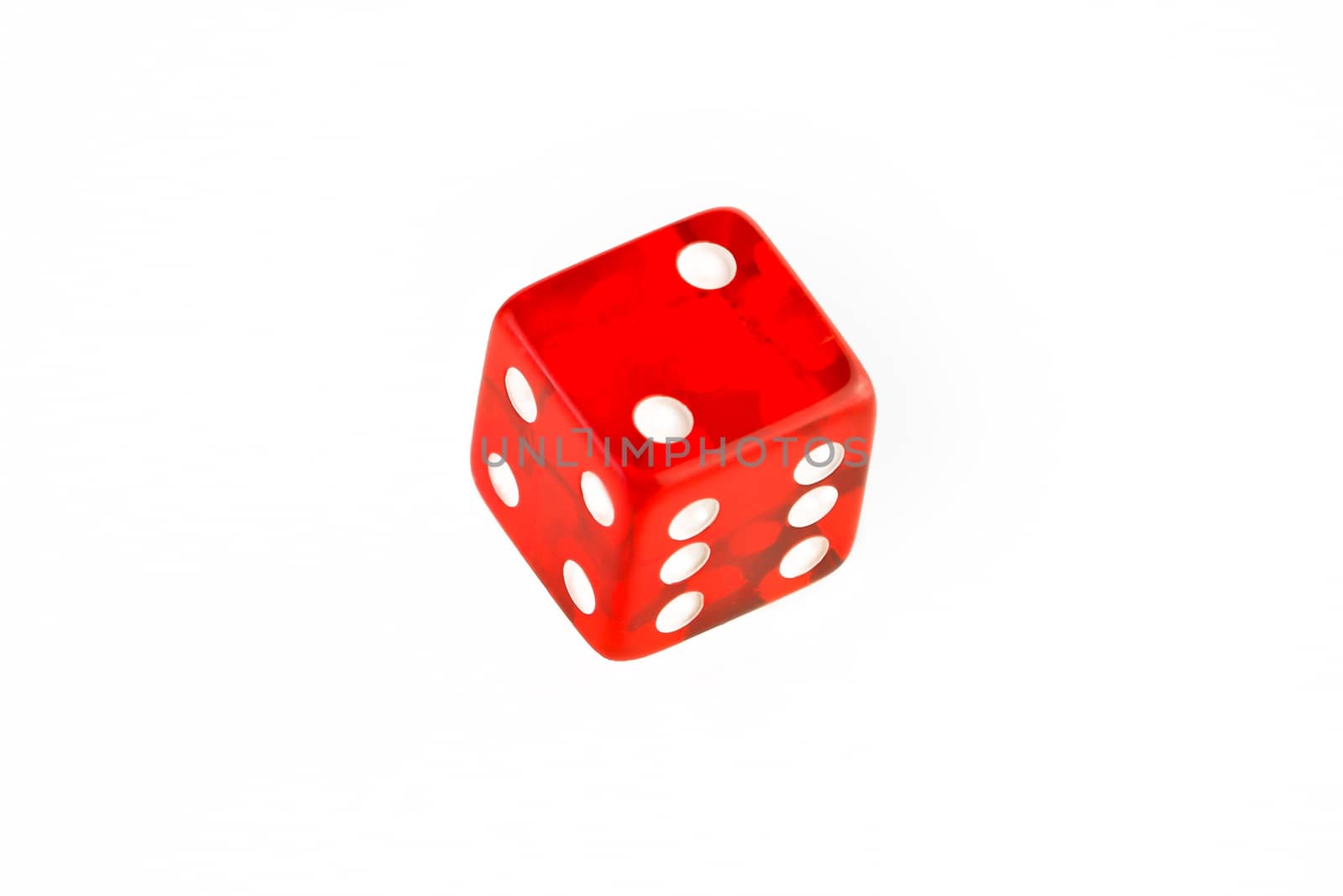 one transparent red die by donfiore