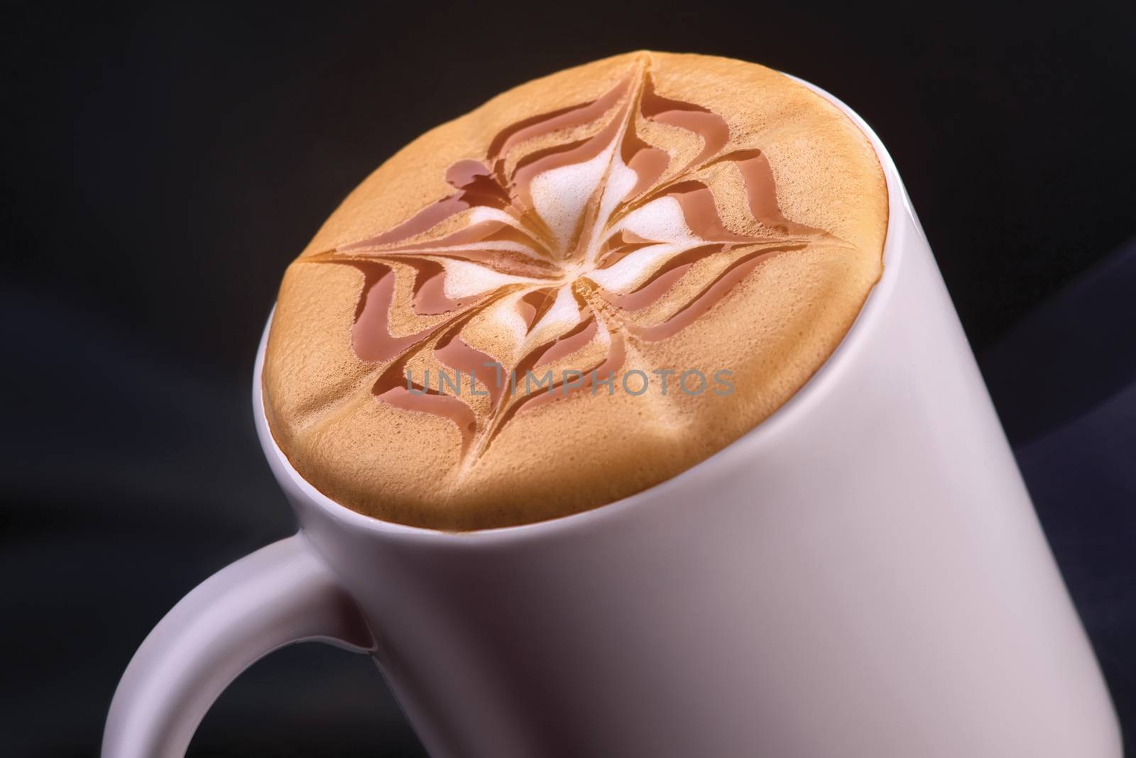 Coffee cup on black background by shivanetua