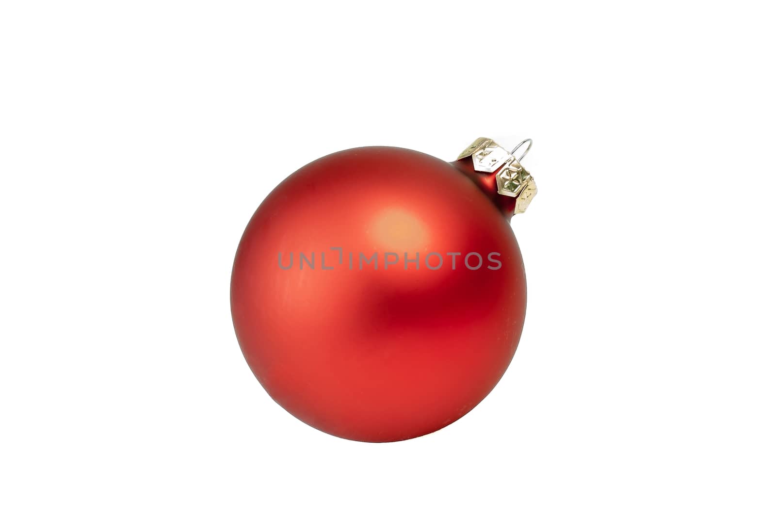 A red christmas ornament, isolated on white with clipping path