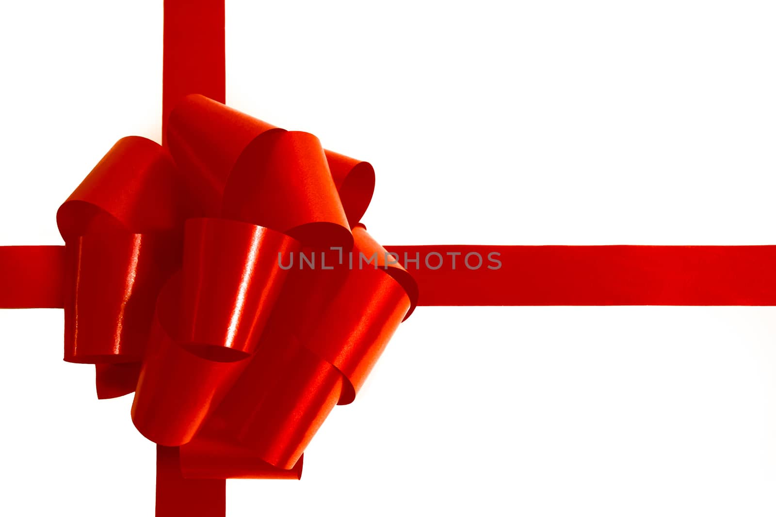 close-up of a gift  with christmas decoration on white background