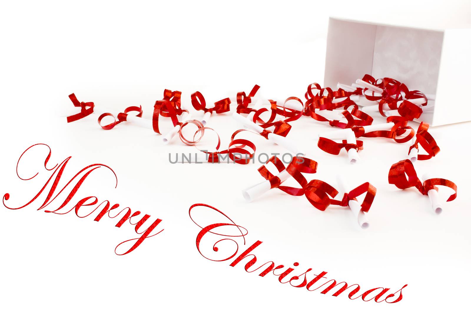 little gifts decorated with ribbon on white background with space for text