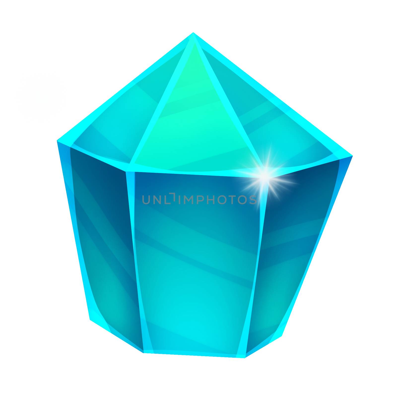 Illustration: The Diamond Gem. Element Creation. Game Assets.