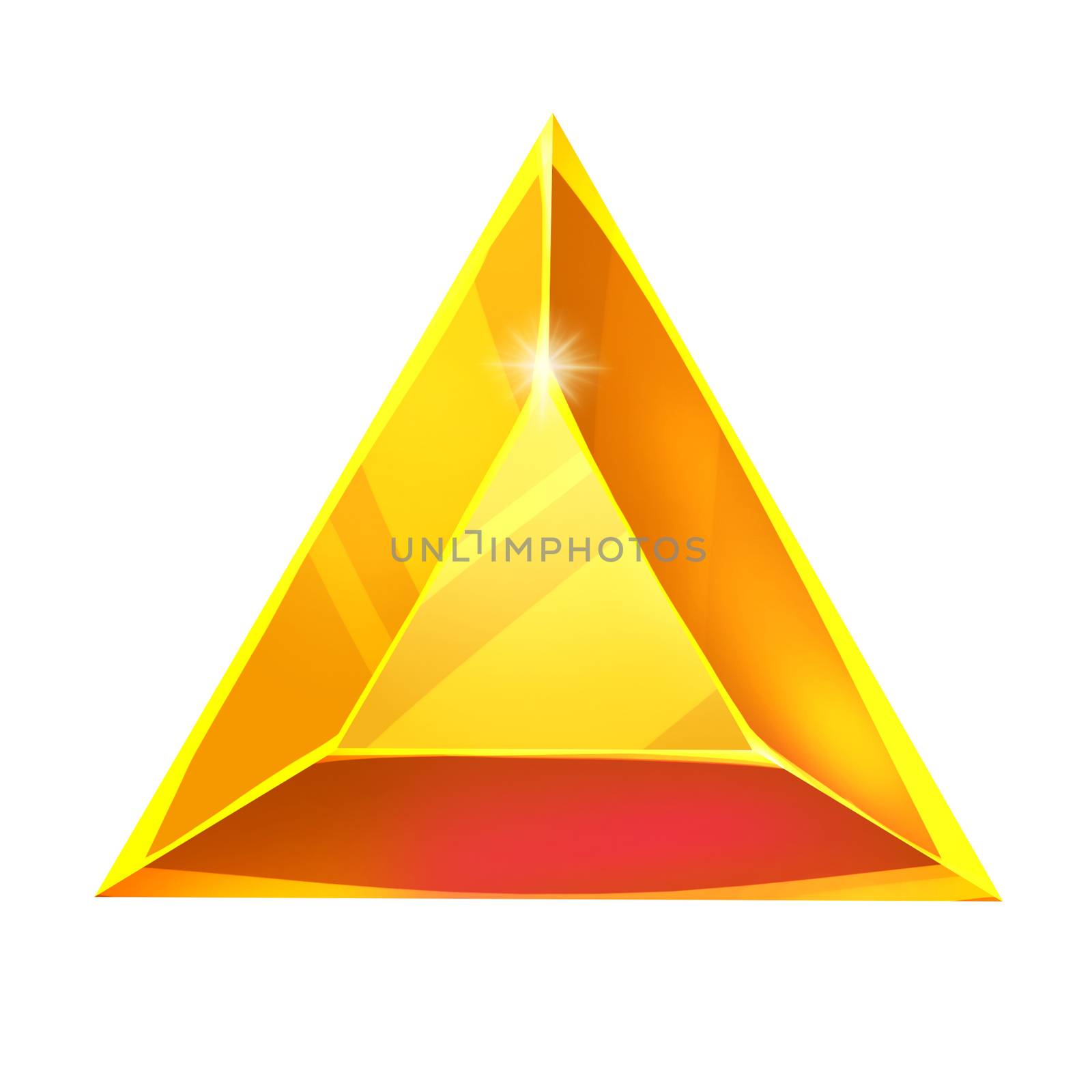 Illustration: The Triangle Gem. Element Creation. Game Assets.