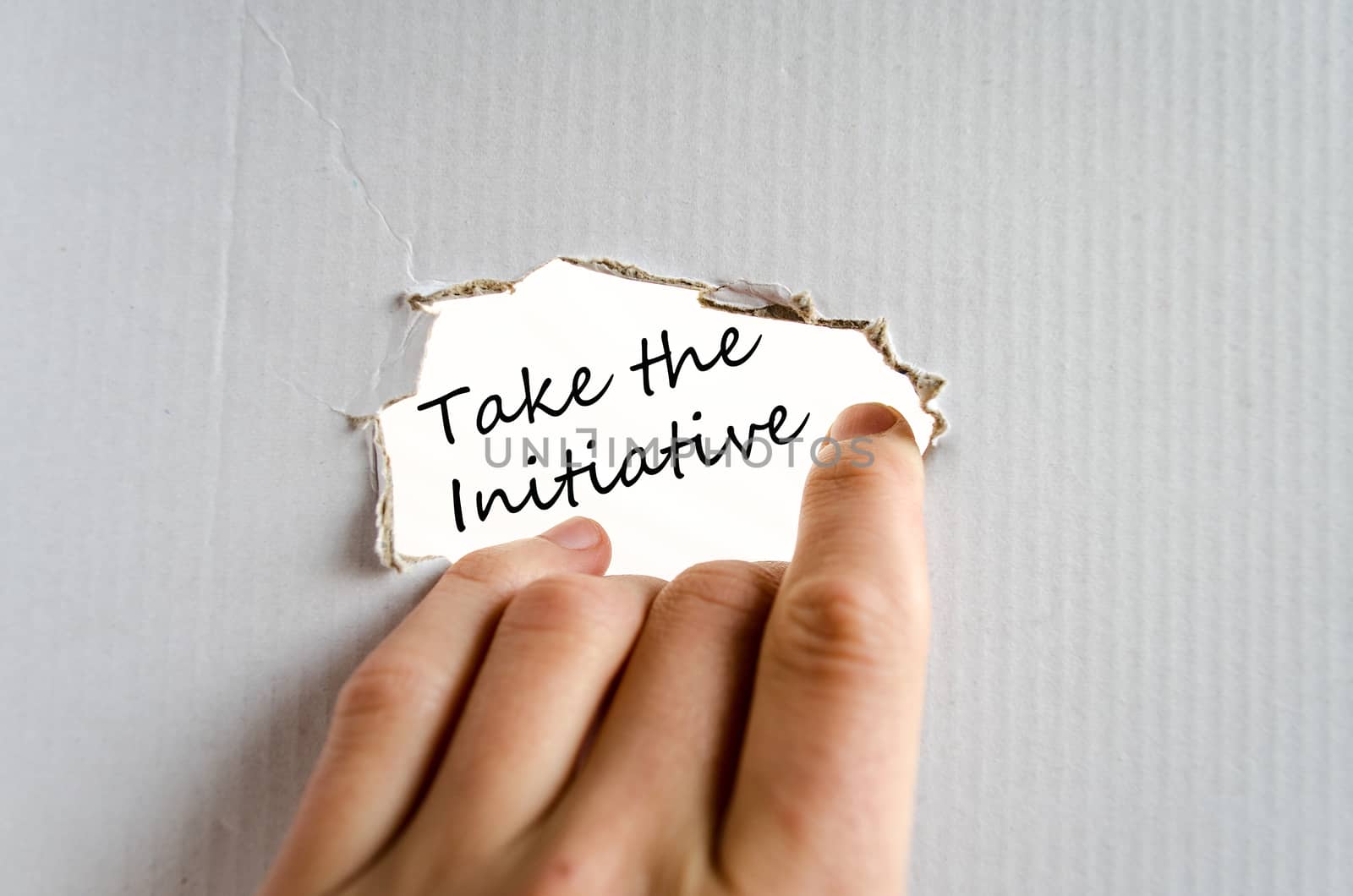 Take the initiative text concept isolated over white background