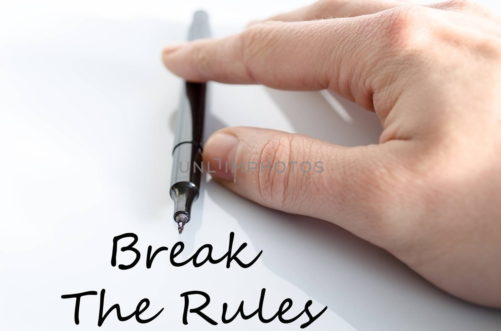 Break the rules text concept isolated over white background