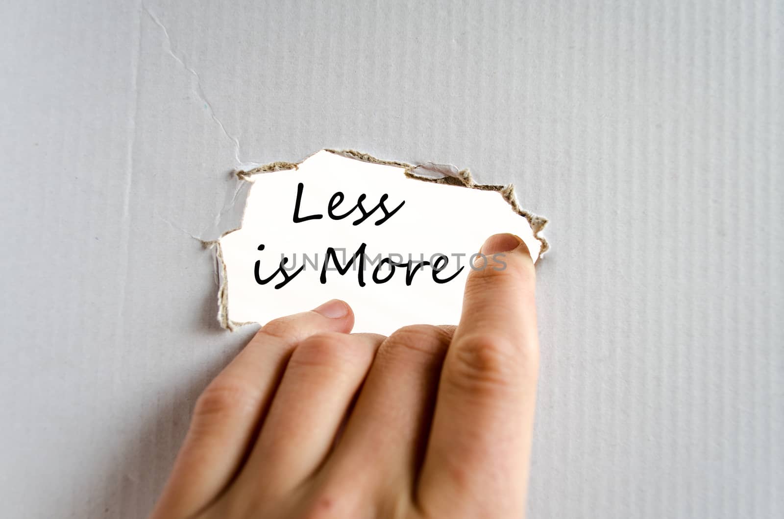 Less is more text concept isolated over white background
