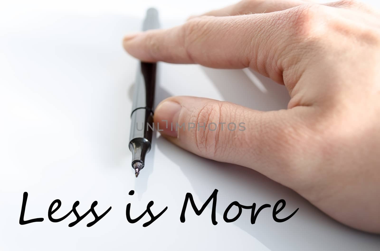 Less is more text concept isolated over white background