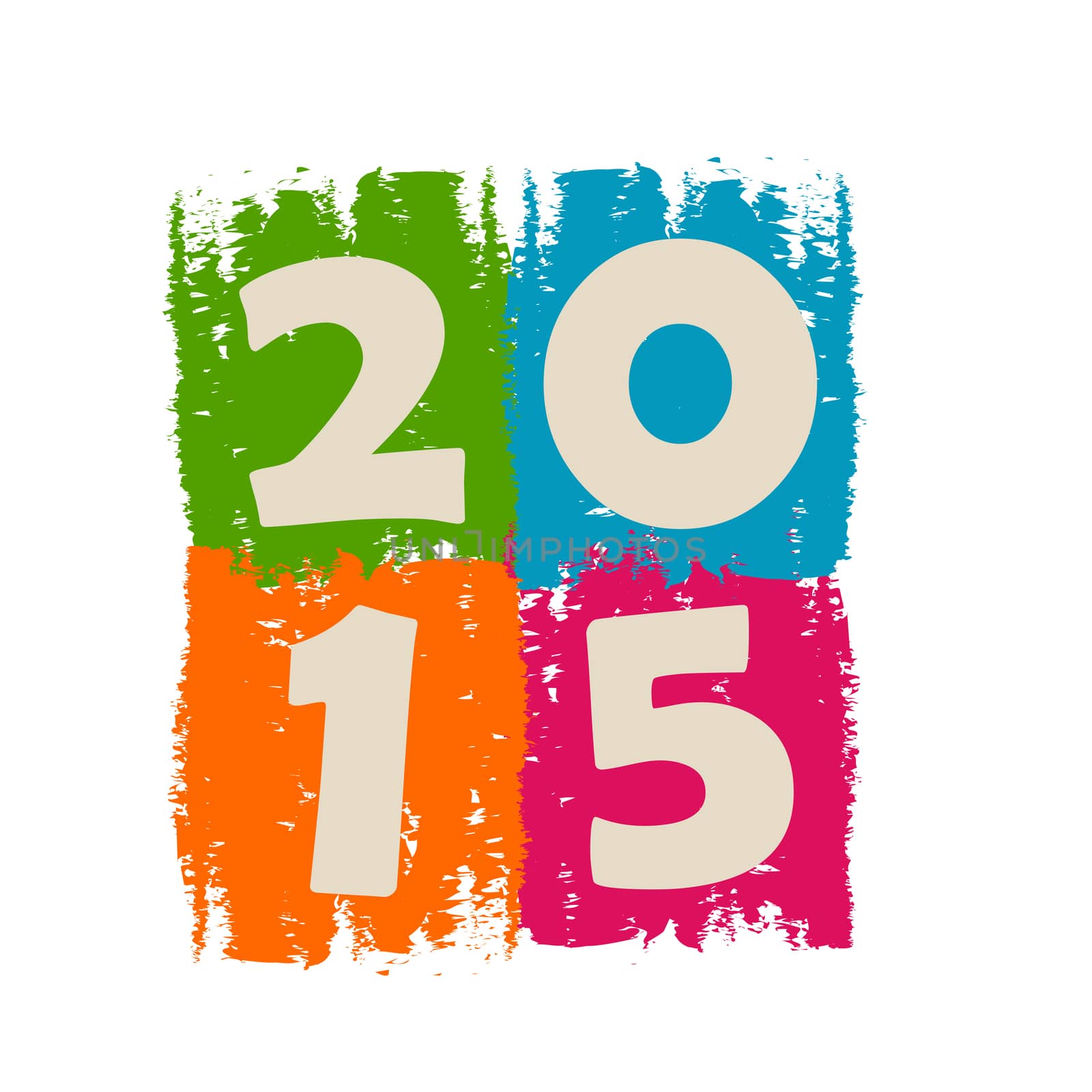 new year 2015 in drawn colorful banner, holiday concept