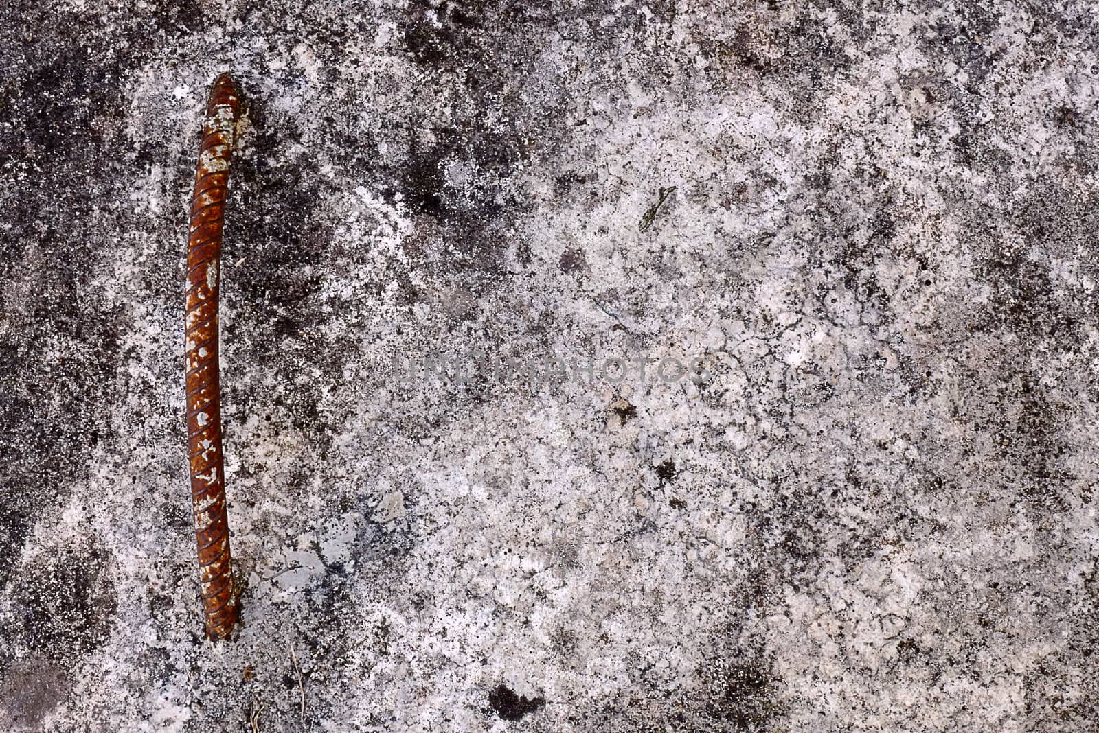 rusty iron on old concrete wall texture background