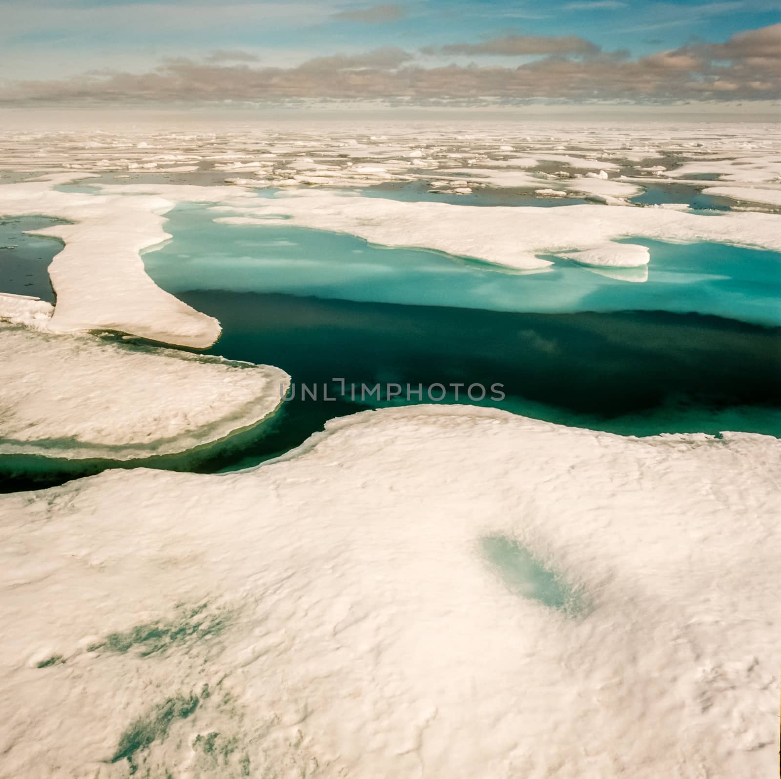 Blue sheet ice melting in the Arctic by Sprague