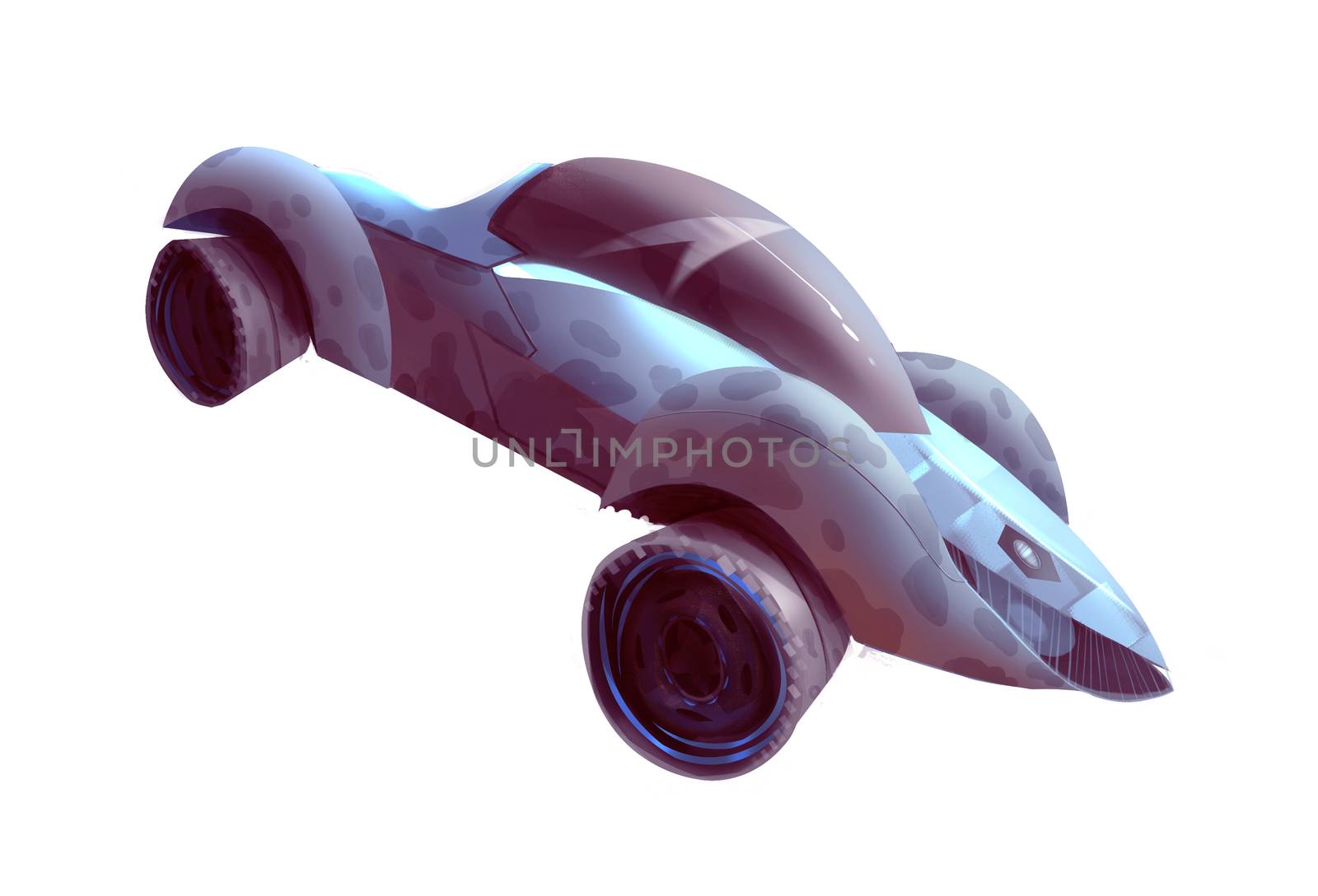 Illustration: The Outsider's Space Car. Realistic Style. Sci-Fi Topic. Element Creation / Leading Role / Main Character Design.