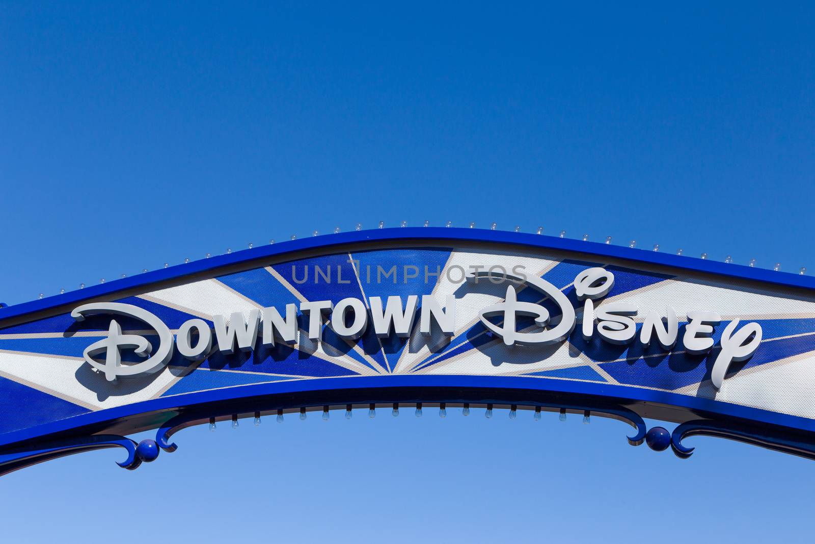 ANAHEIM, CA/USA - OCTOBER 10, 2015: Downtown Disney entrance sign. Downtown Disney is the name of an outdoor shopping, dining, and entertainment complex next to Disneyland.