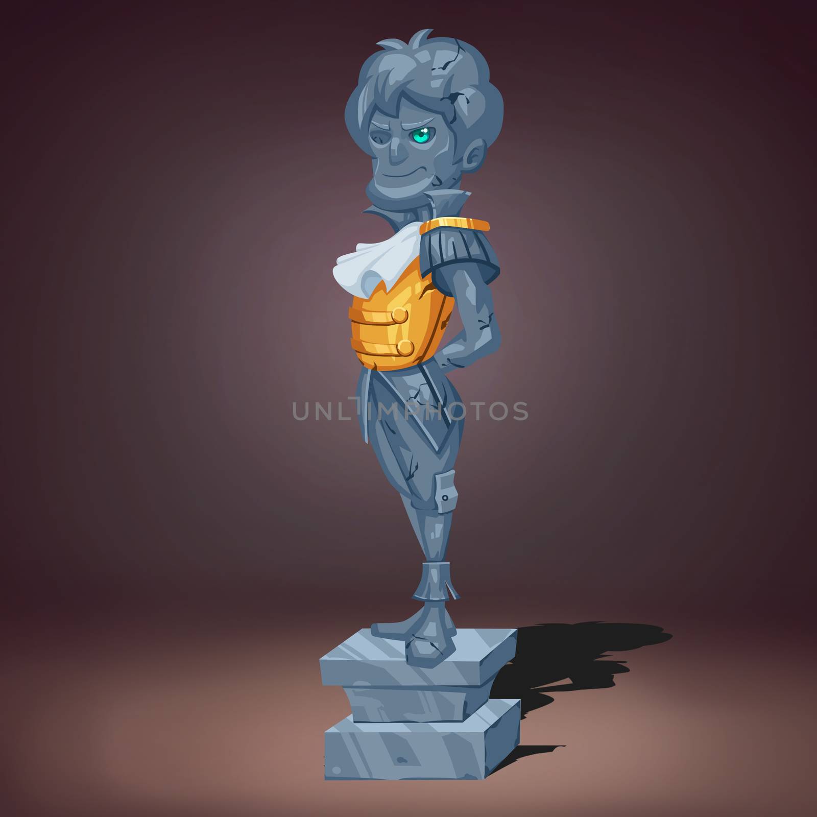 Illustration: The Handsome Statue. Element Creation / Character Design in a Fantastic Imaginary World Called "The king and the bird". Realistic / Cartoon / Fantastic Style