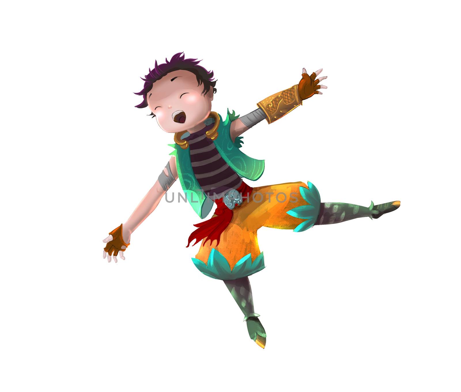 Illustration: The Excited Adventure Boy. Fantastic Realistic Cartoon Style. Character Leading Role Design. by NextMars