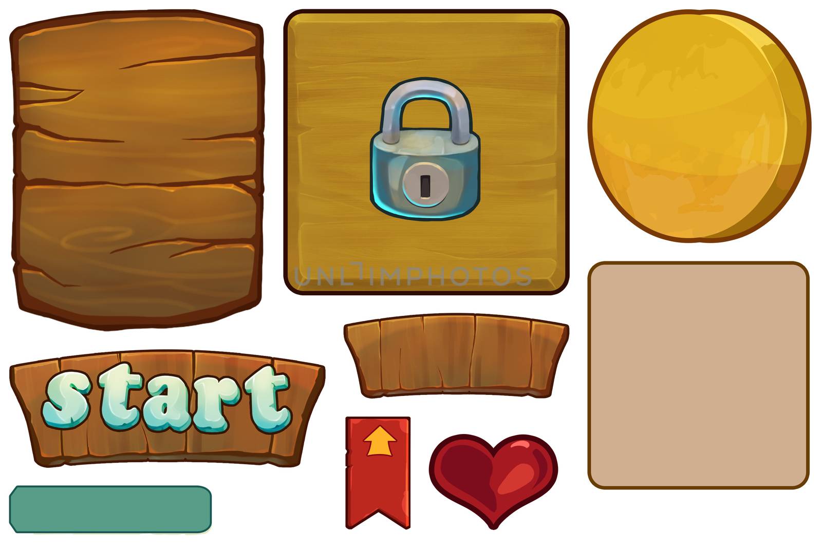 UI Element Painted in Photoshop - UI Design - Middle Age Style