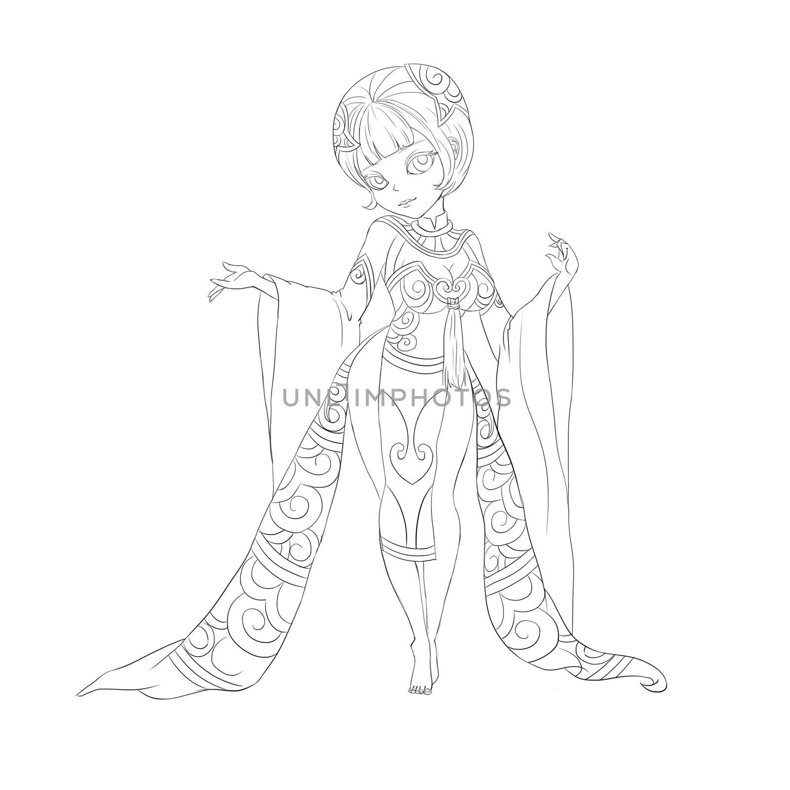 Lotus Goddess - Line Art - Character Design by NextMars
