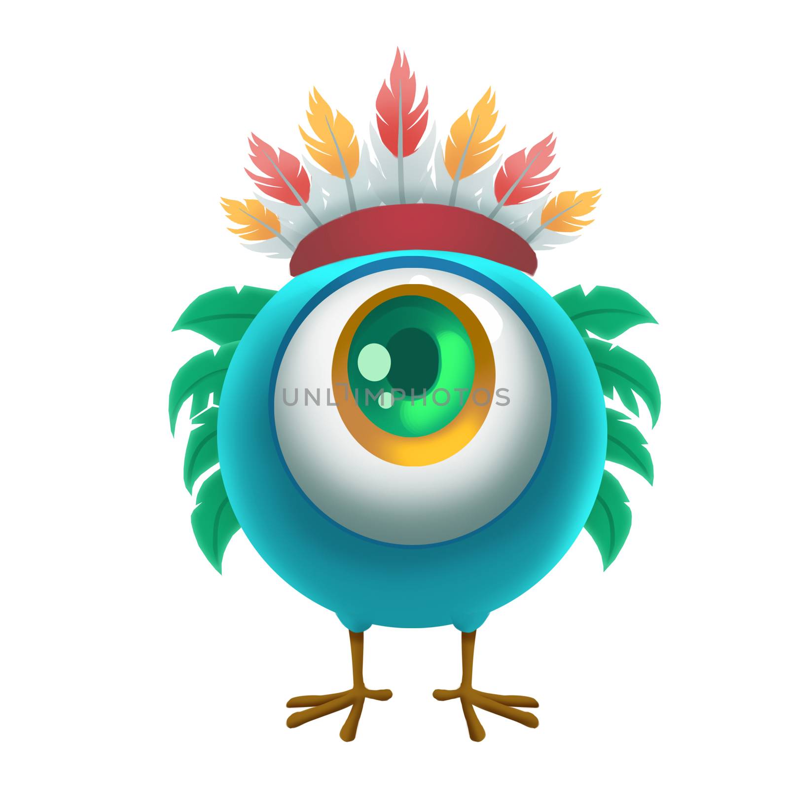 Illustration: The Big Eye who embarks on a series of colorful adventures of discovering his own family and the meaning of the existing of himself. Realistic / Cartoon Style. Scene / Wallpaper Design.