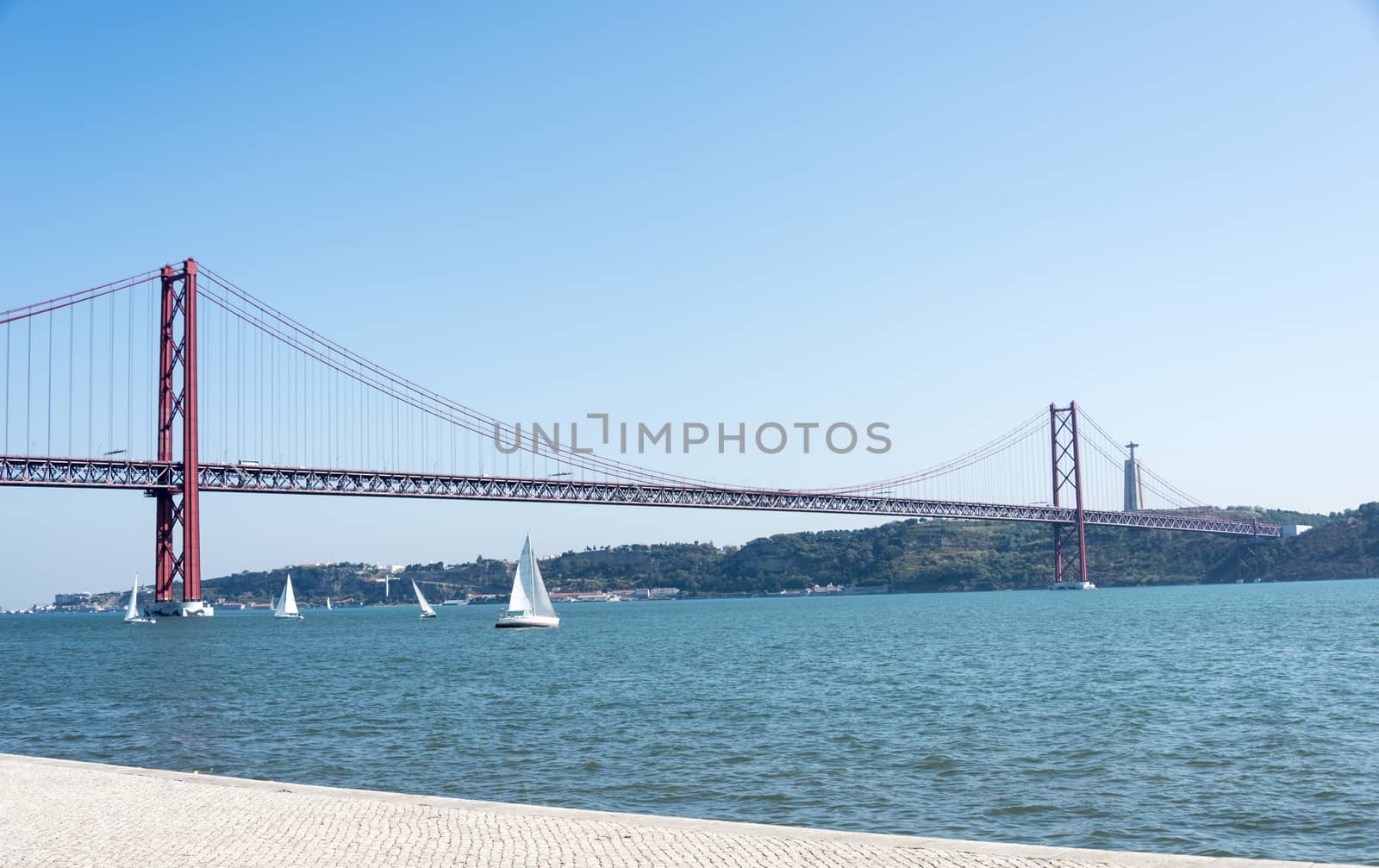 Ponte 25 de Abril bridge lisbon over the river Taag in Portugal