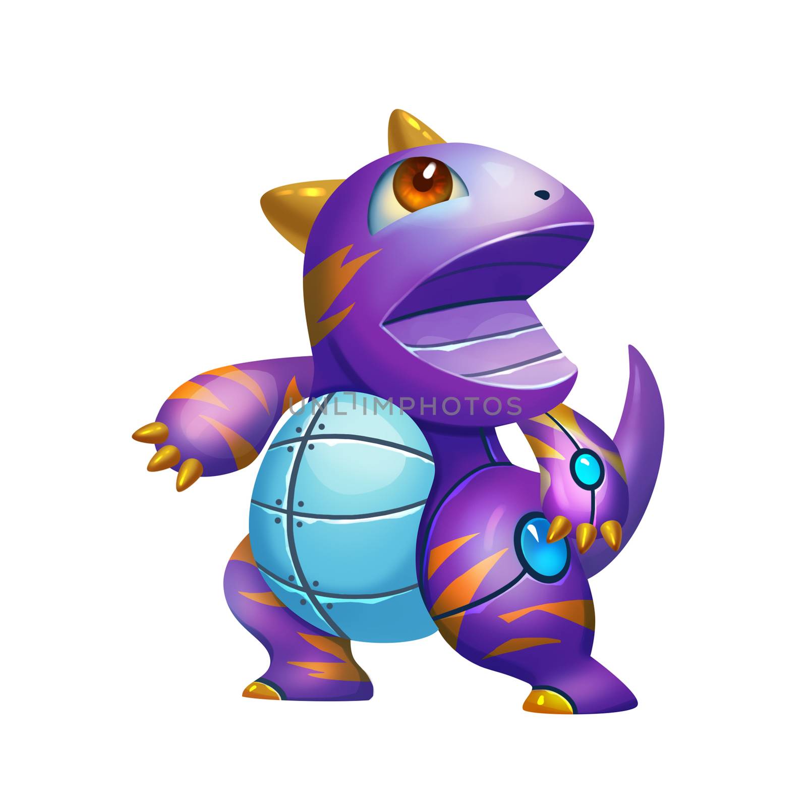 Illustration: Fantastic Theme - The Purple Dinosaur - Element Creation/Character Design - Realistic / Cartoon Style by NextMars