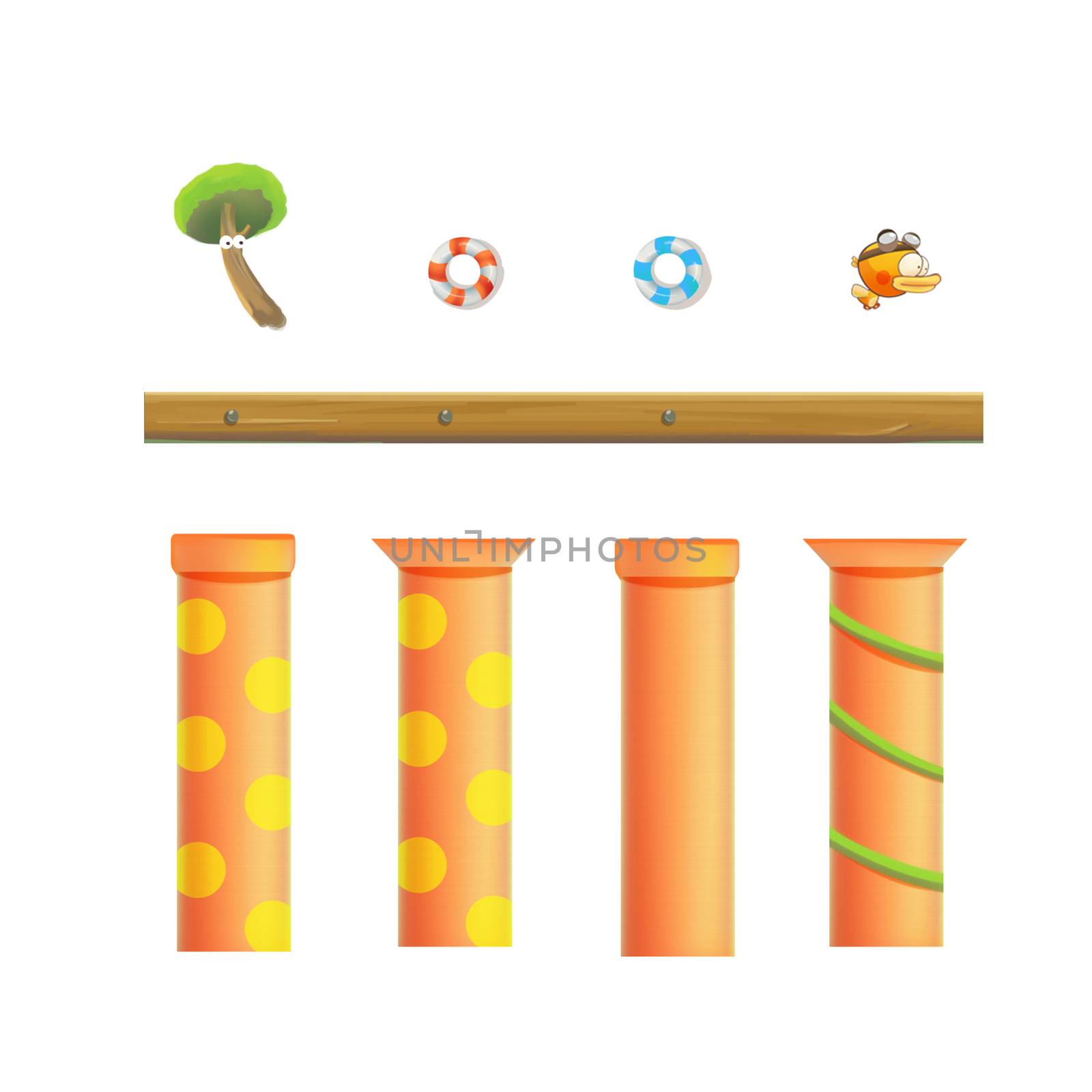 Illustration: Flappy Duck Elements - Fantastic Style