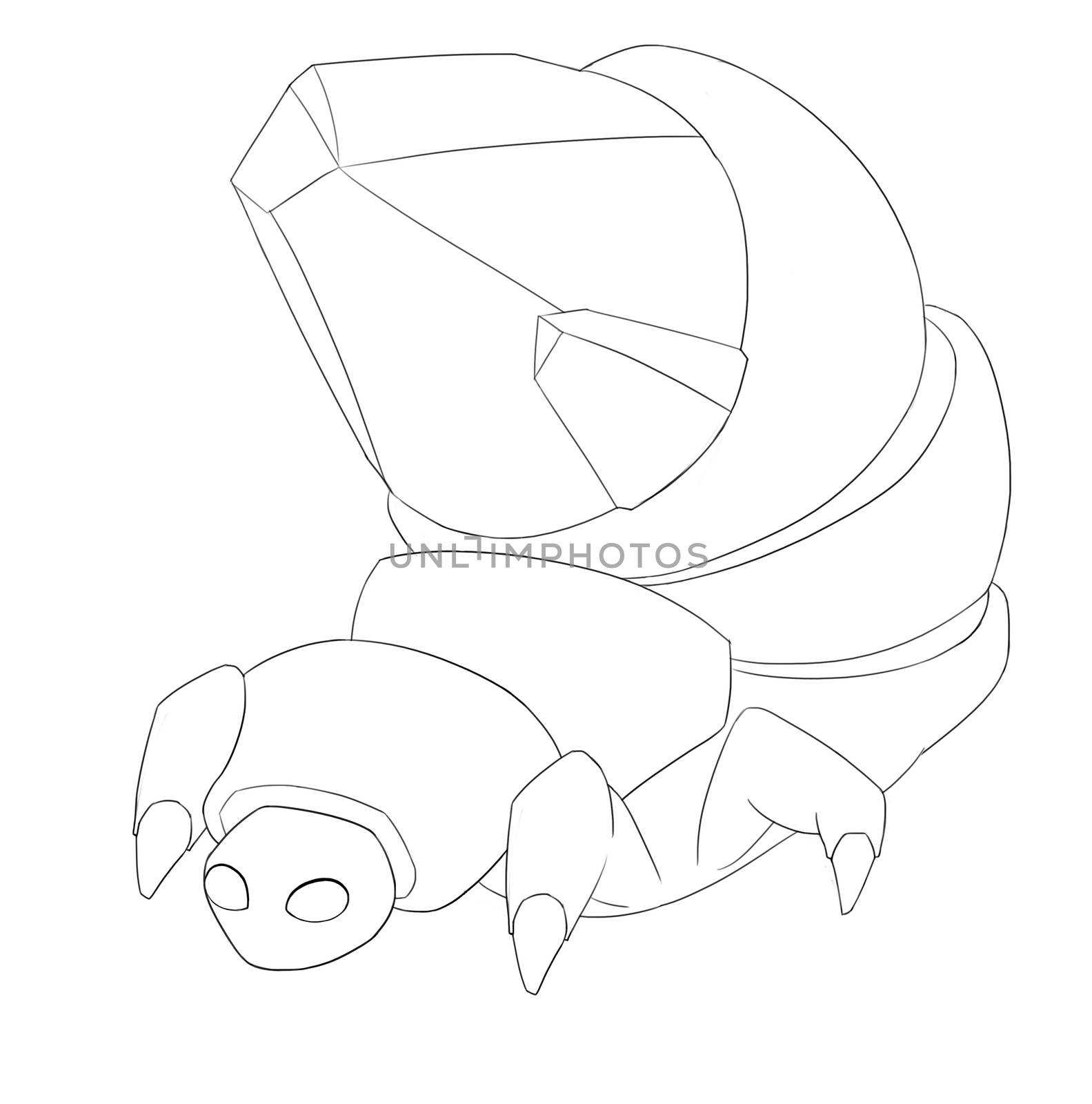 Gem Bug Line Art - Creature Design
