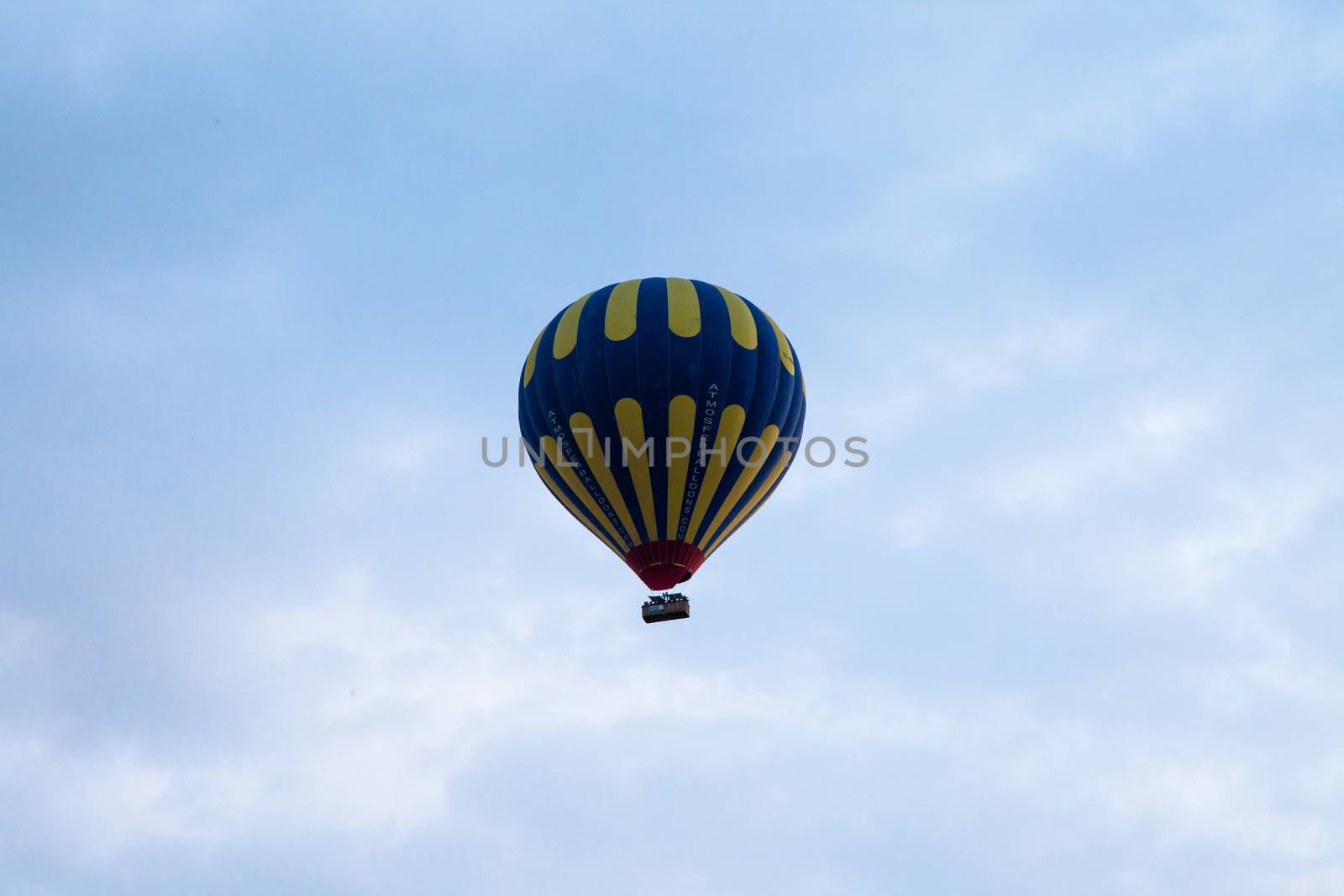 Hot air balloon against blue sky