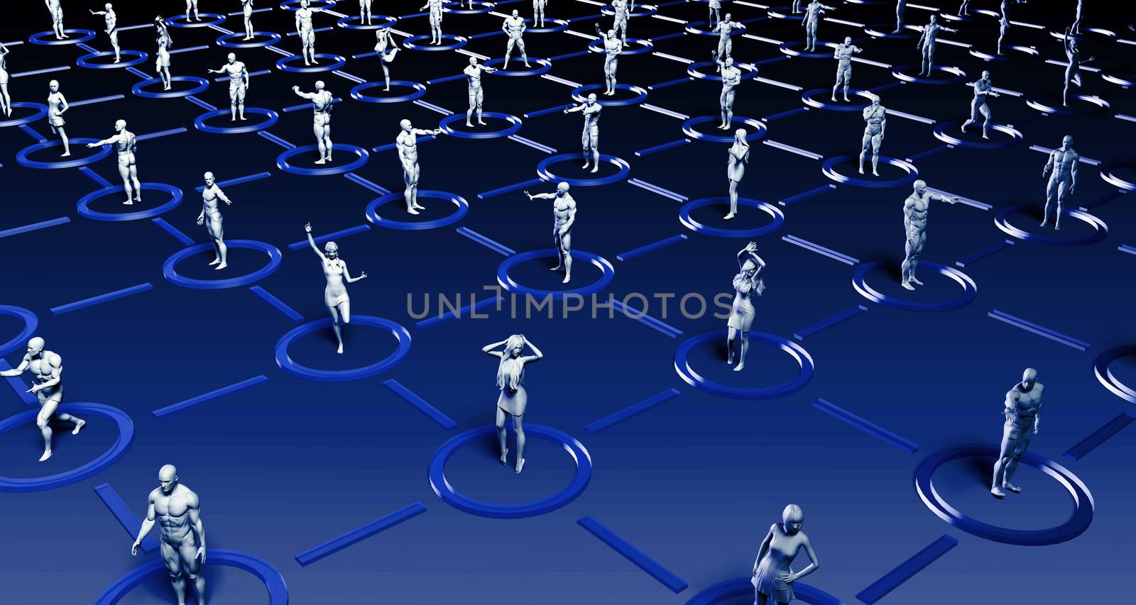 Social Media Network and Interaction Between People Art